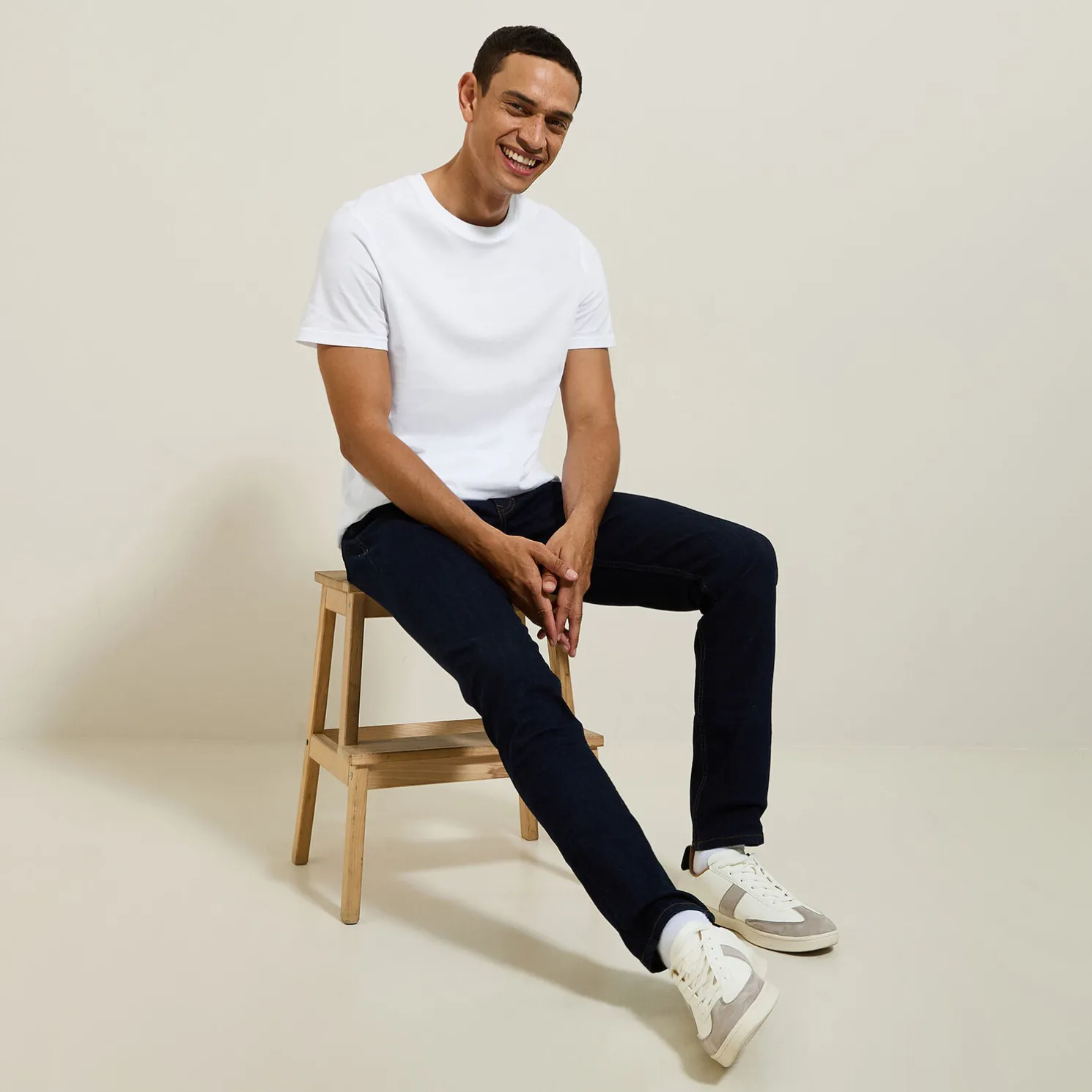 Basic, katoenen T-shirt met ronde hals