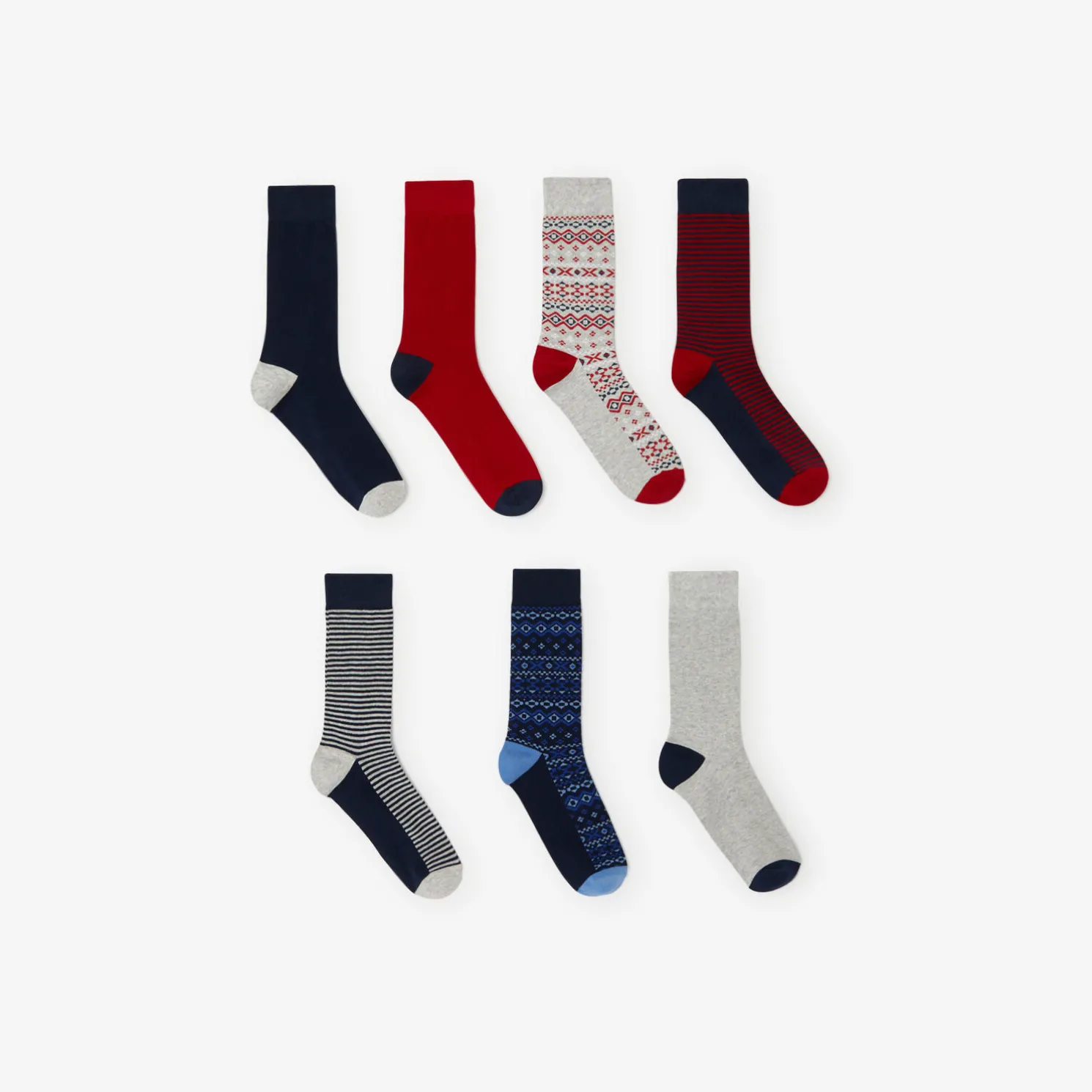 Box van 7 paar fantasiesokken