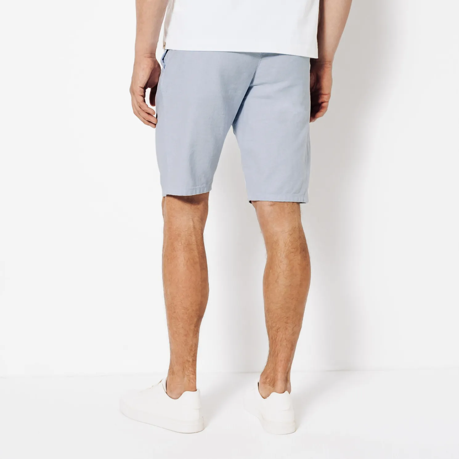 Effen bermuda in katoen en linnen