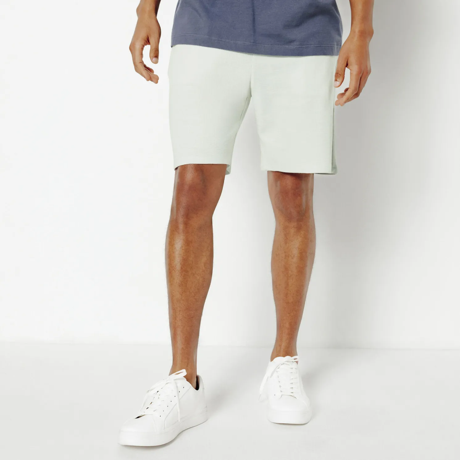 Effen bermuda in textuurstof