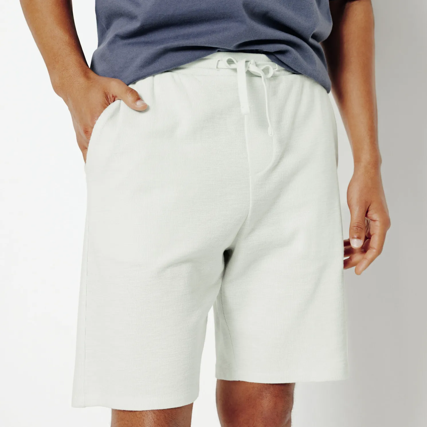 Effen bermuda in textuurstof