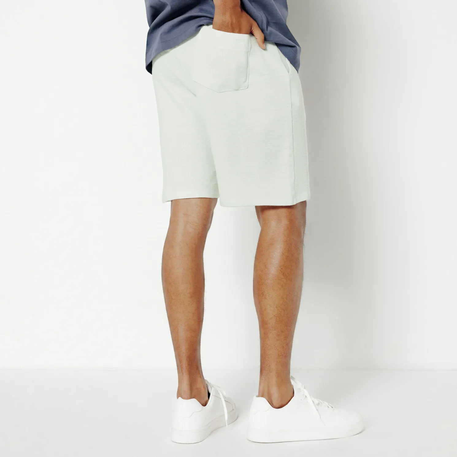 Effen bermuda in textuurstof