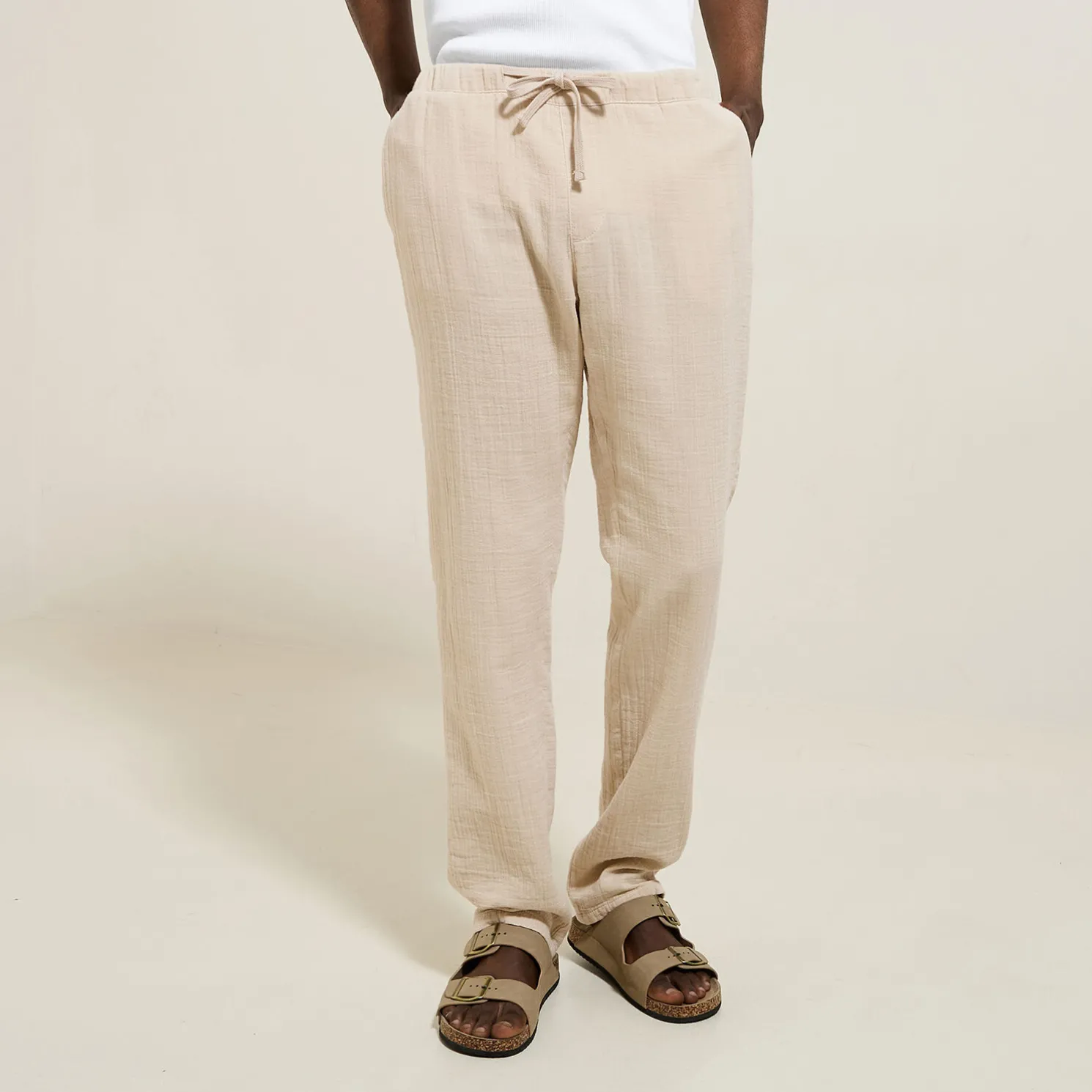 Effen broek in katoengaas