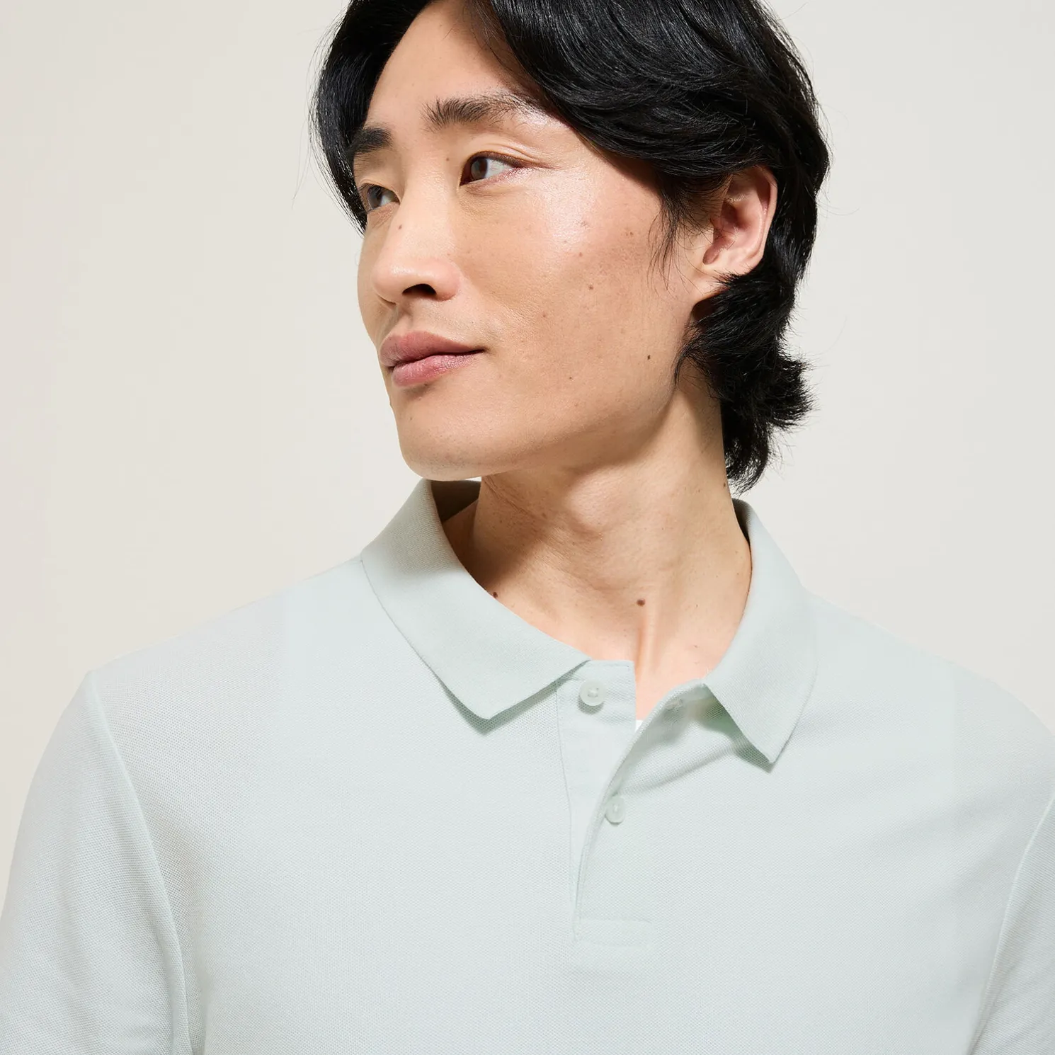 Effen polo in piquékatoen met korte mouwen