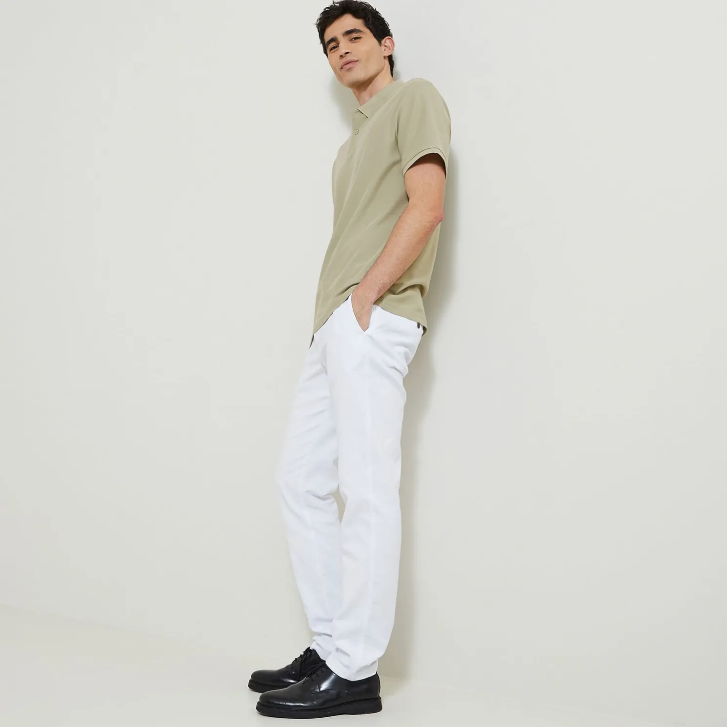 Effen polo in piquékatoen met korte mouwen