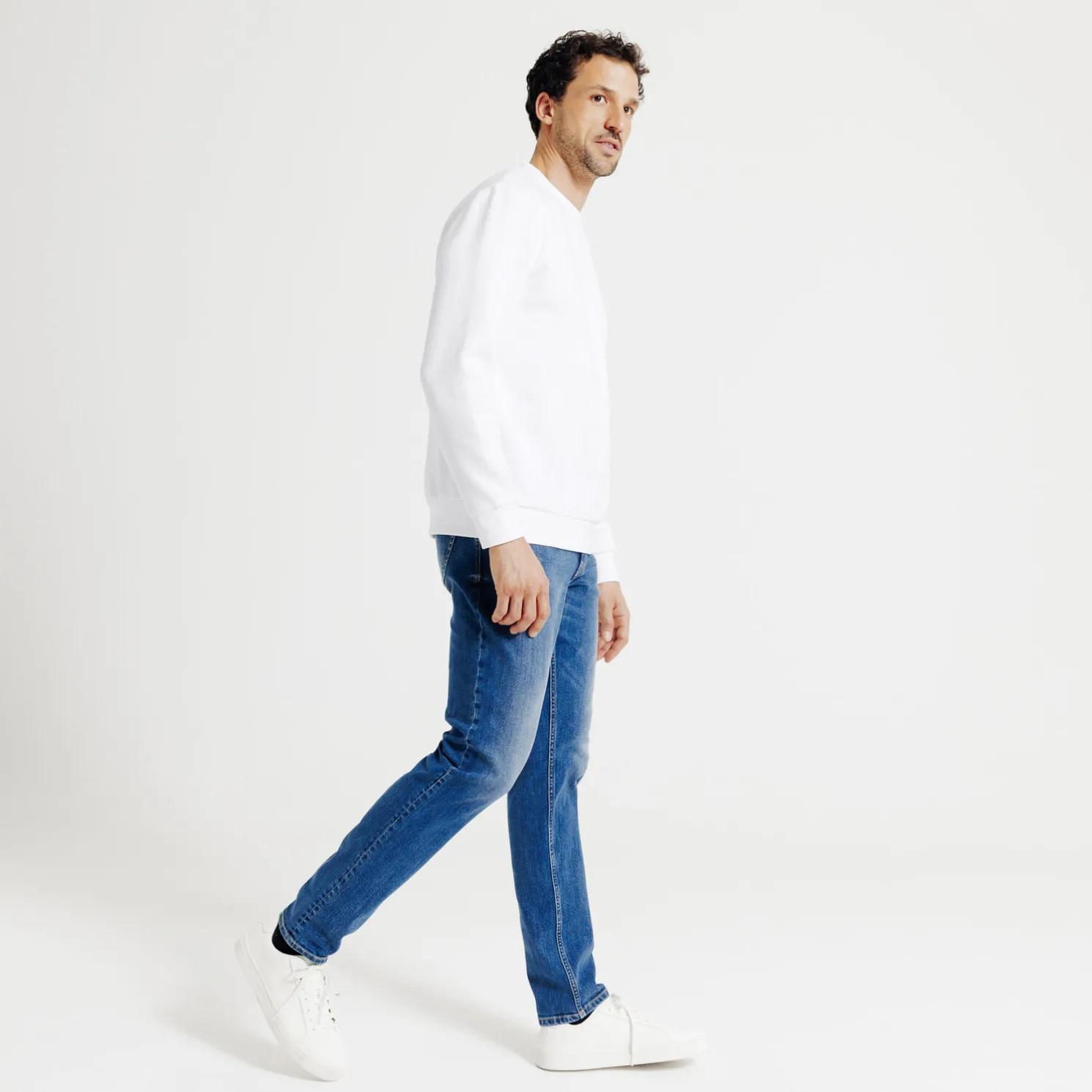 Effen sweater met ronde hals