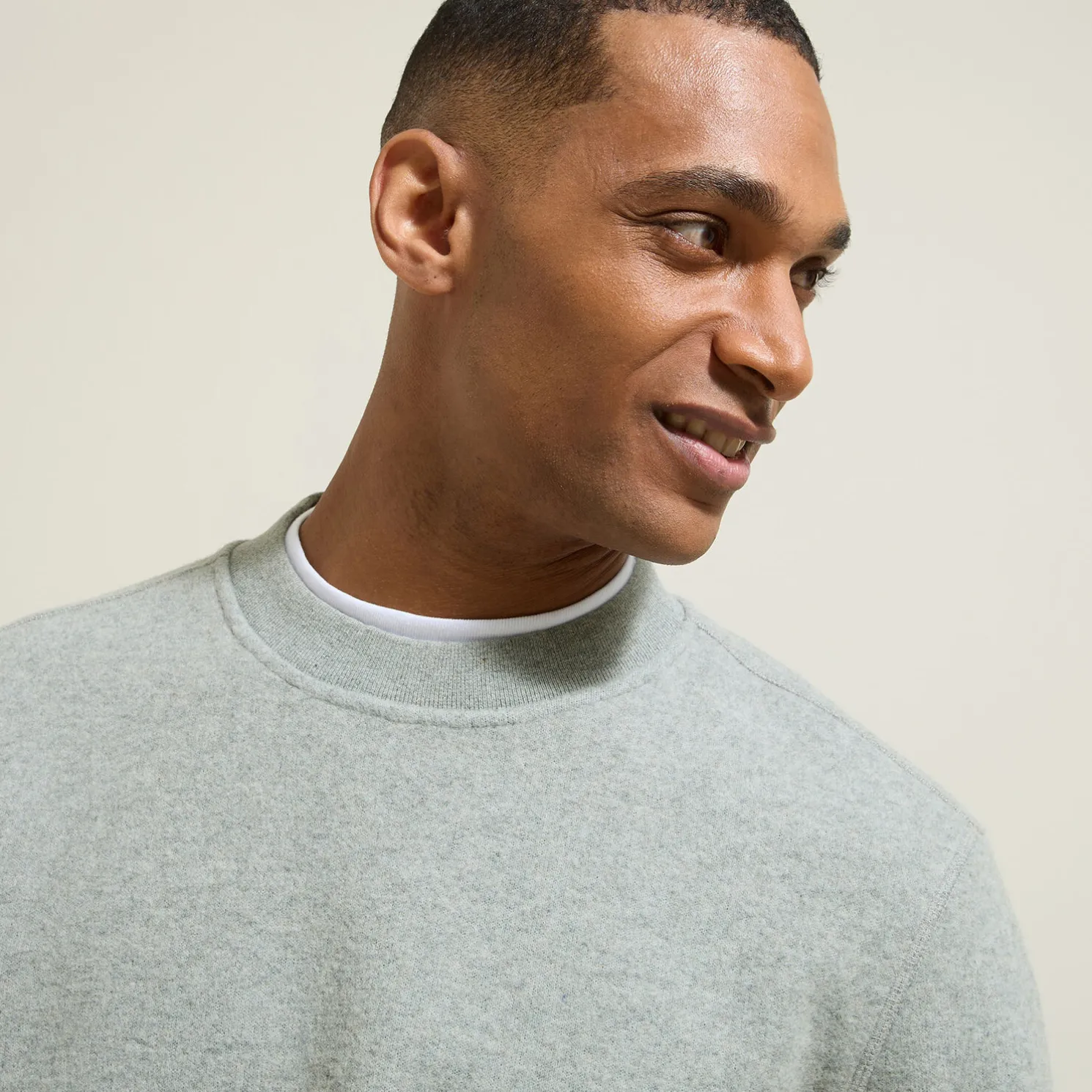 Effen sweater met ronde hals in tricot