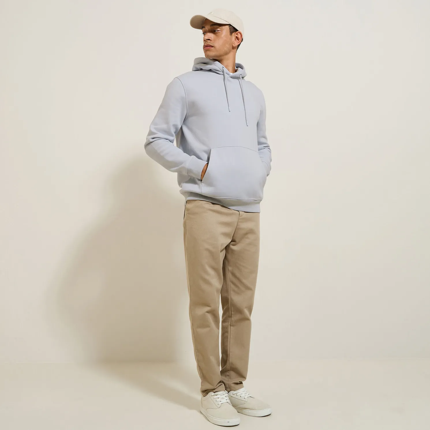 Effen sweater met kap