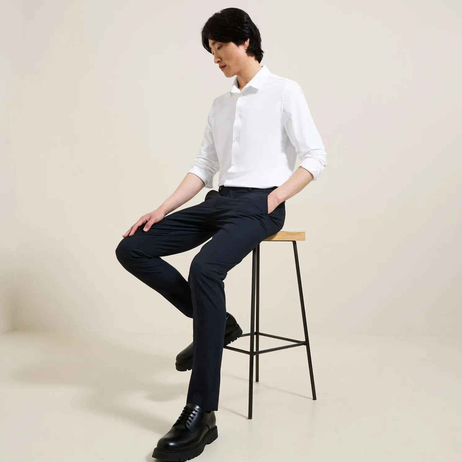 Extra slim fit polyamide elastaan overhemd