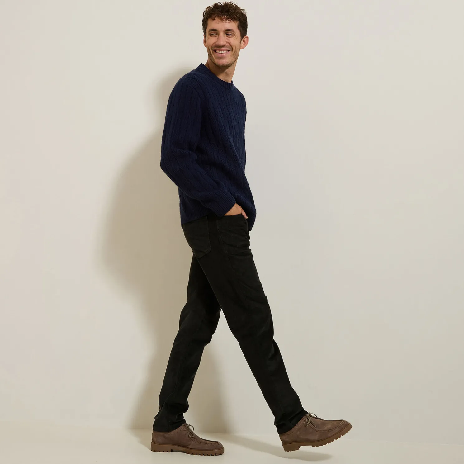 Fluwelen chinobroek met vijf zakken