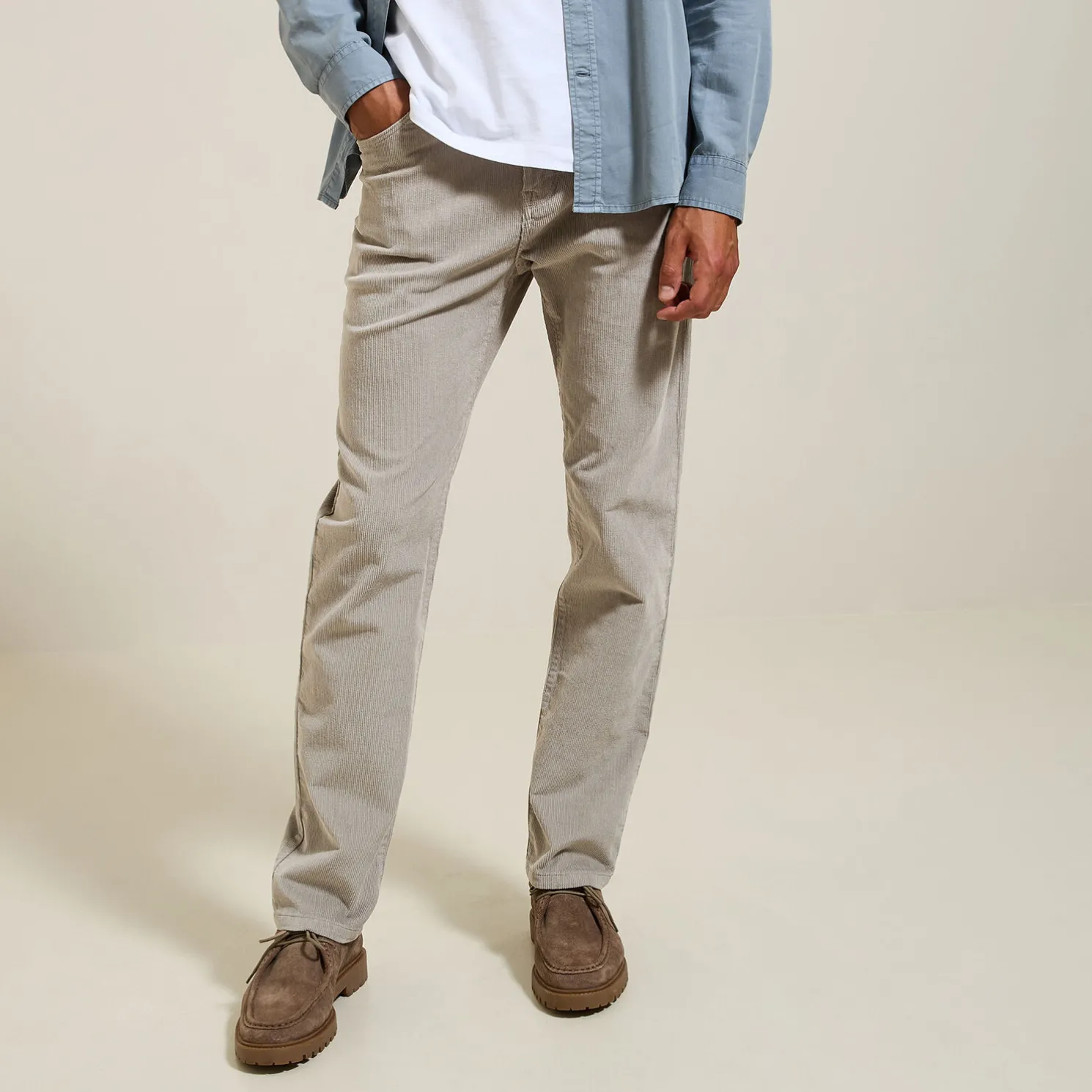 Fluwelen chinobroek met vijf zakken