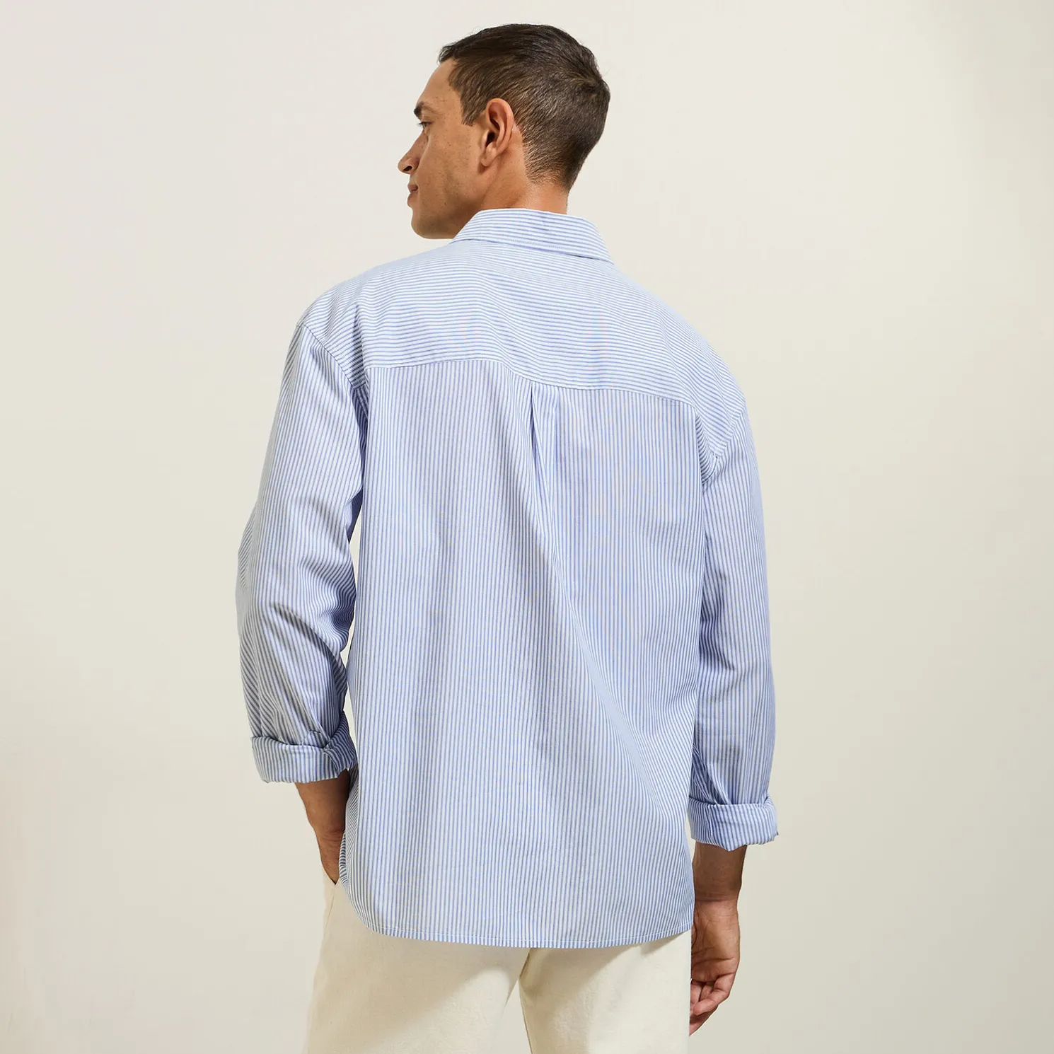 Gestreept hemd in katoen