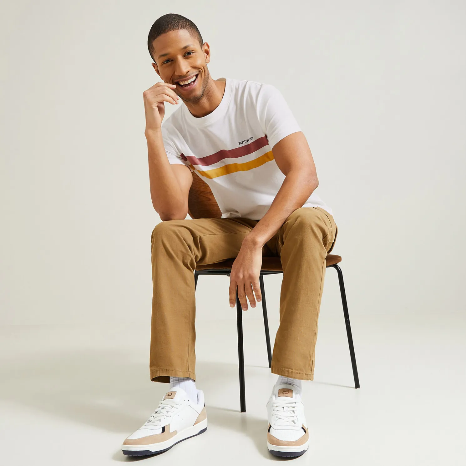 Gestreept T-shirt met print