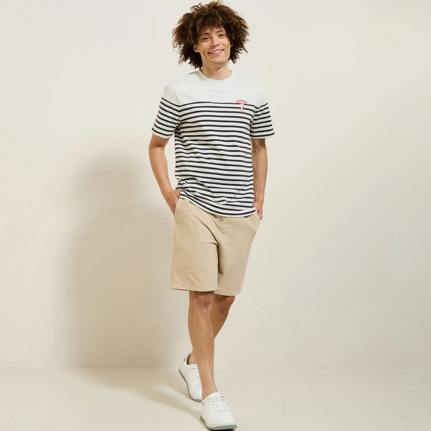 Gestreept t-shirt Peanuts-licentie