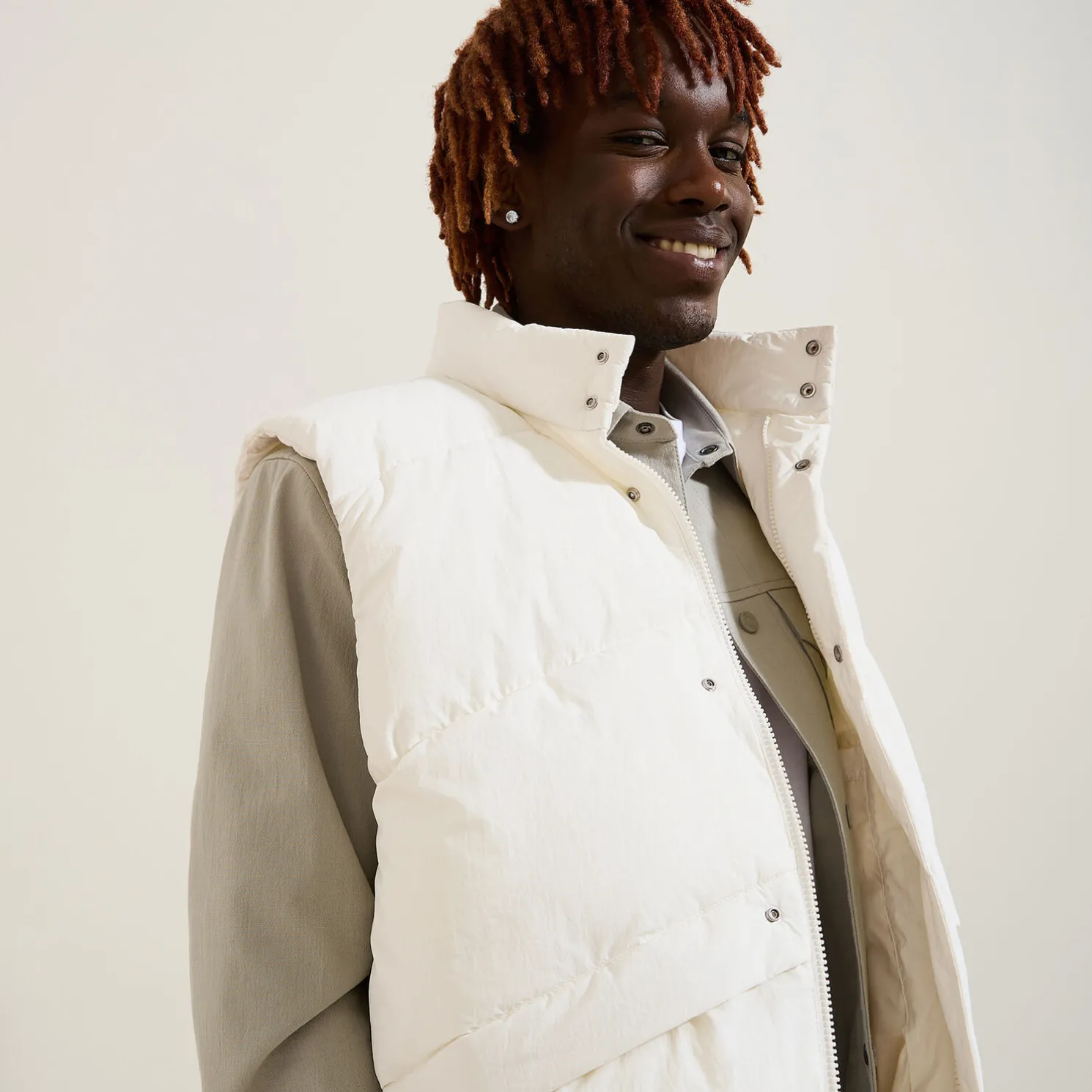 Gewatteerd donsjack zonder mouwen