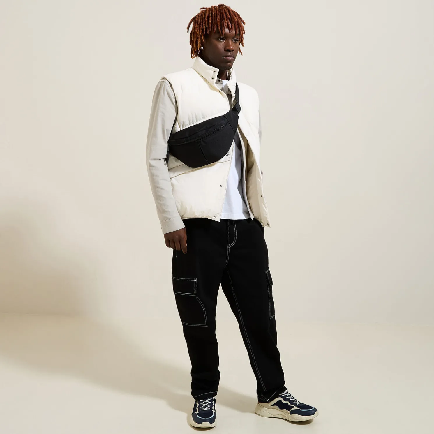 Gewatteerd donsjack zonder mouwen