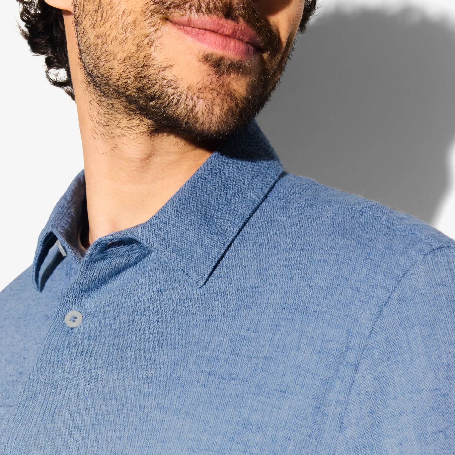 Hemd in flanelkatoen met klassieke kraag