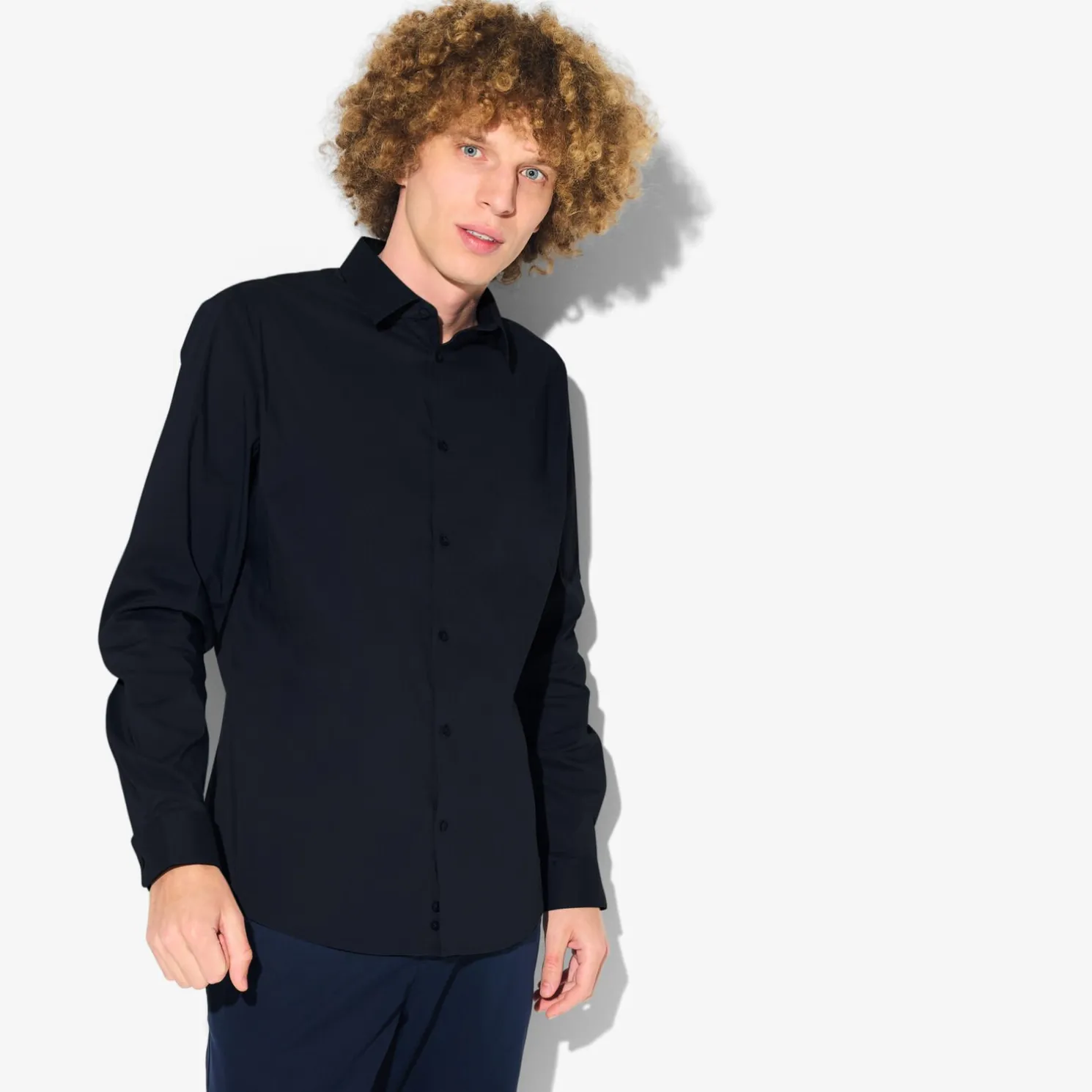 Hemd in flanelkatoen met klassieke kraag