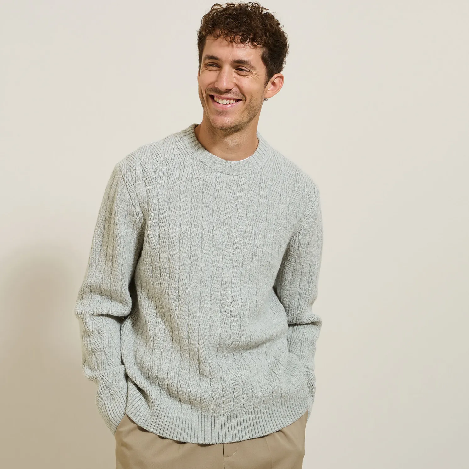 Kabeltrui met ronde hals