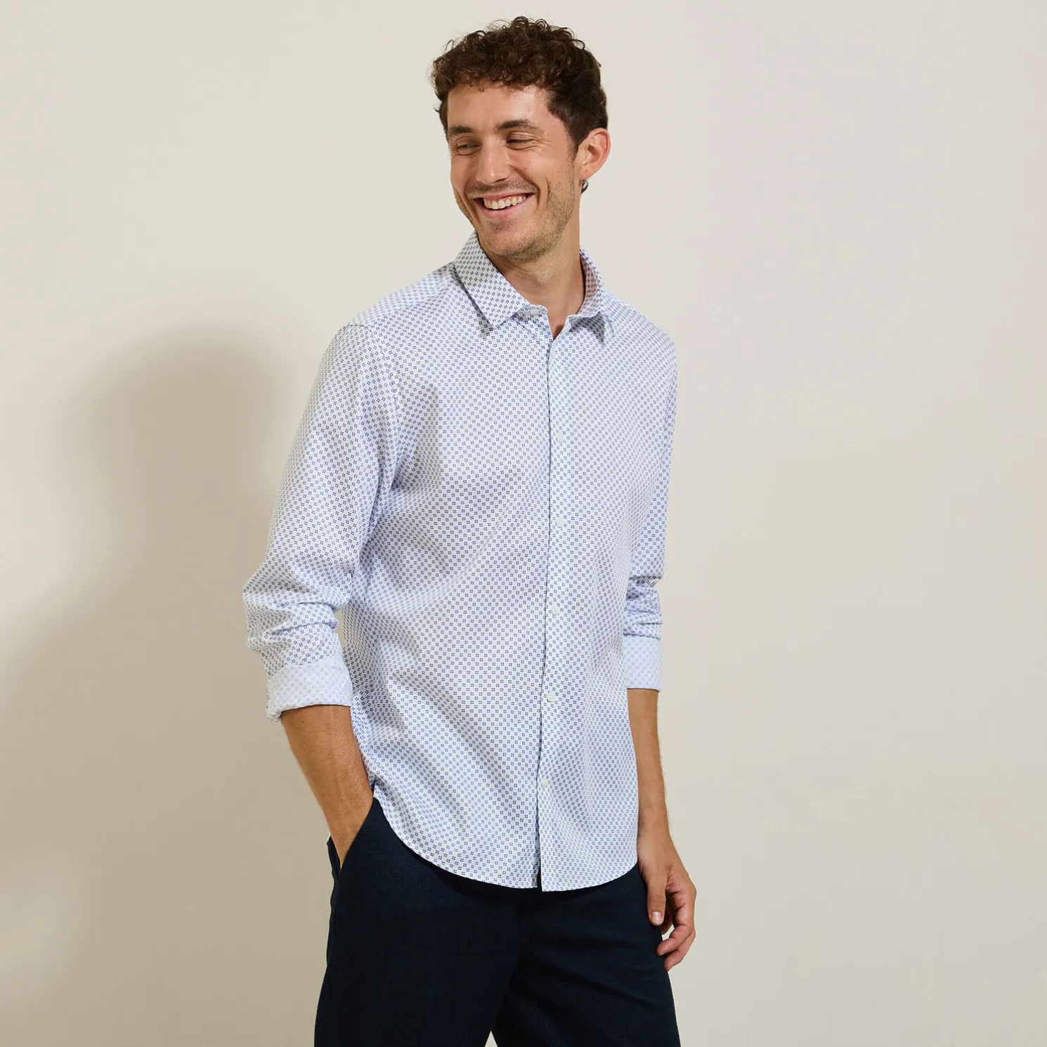 Katoenen hemd met geometrische print