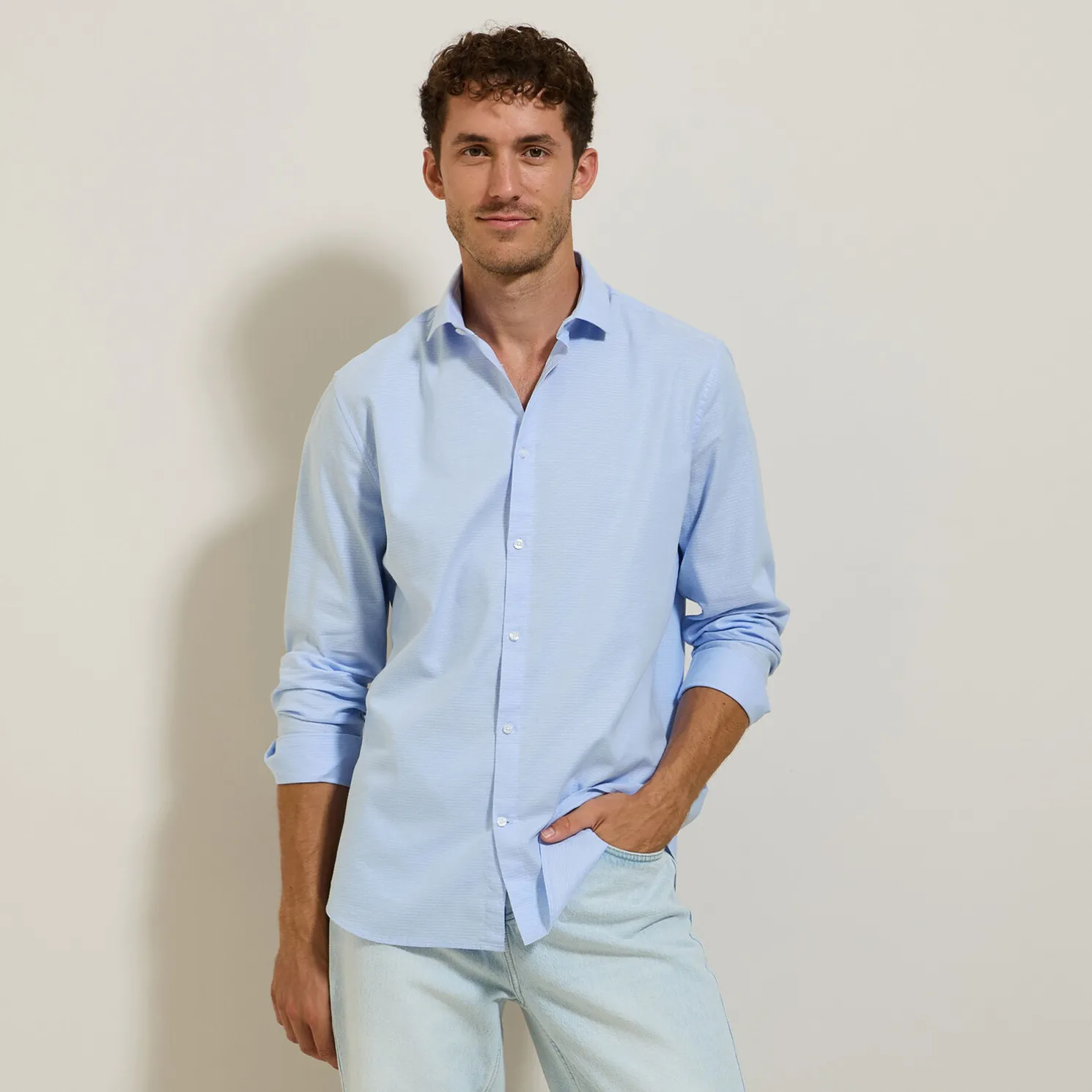 Katoenen hemd met kleine motieven