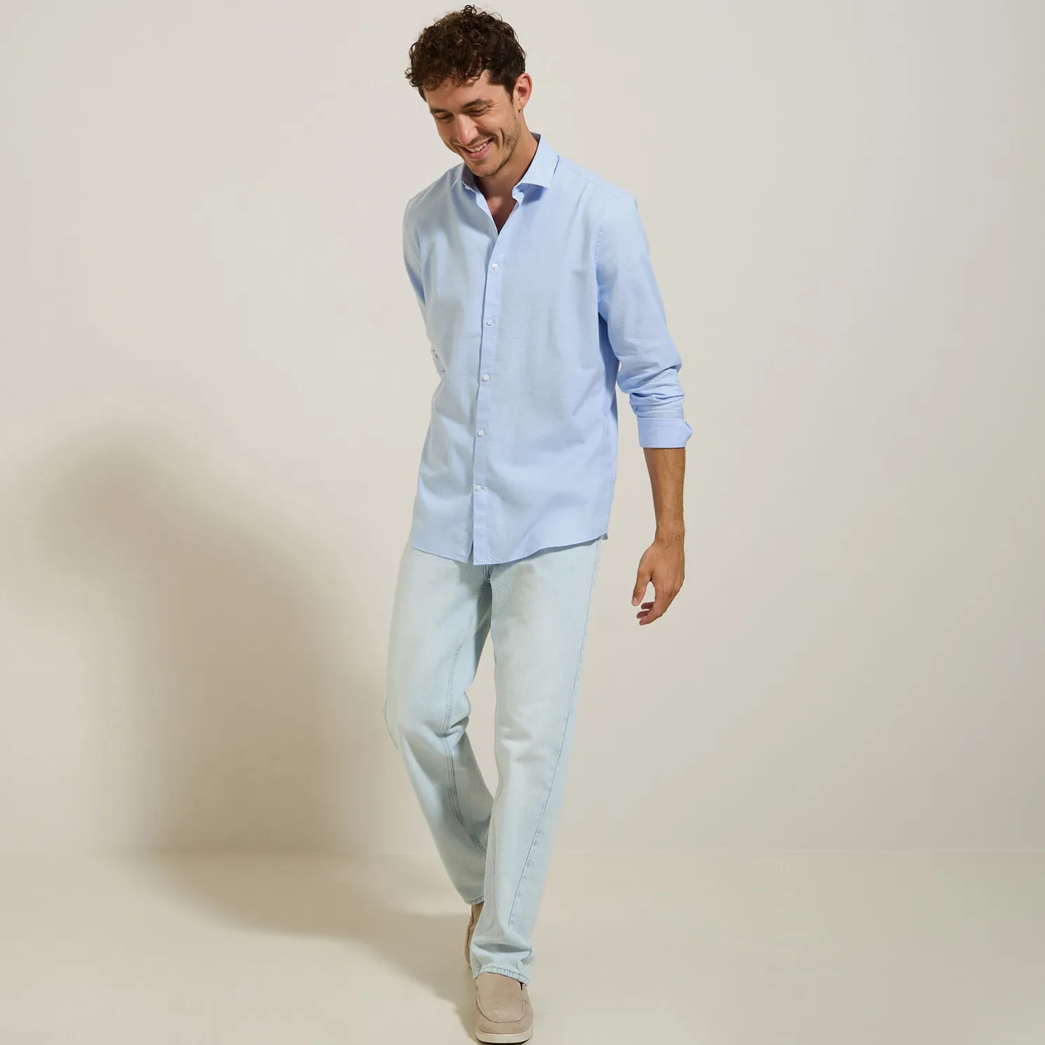 Katoenen hemd met kleine motieven