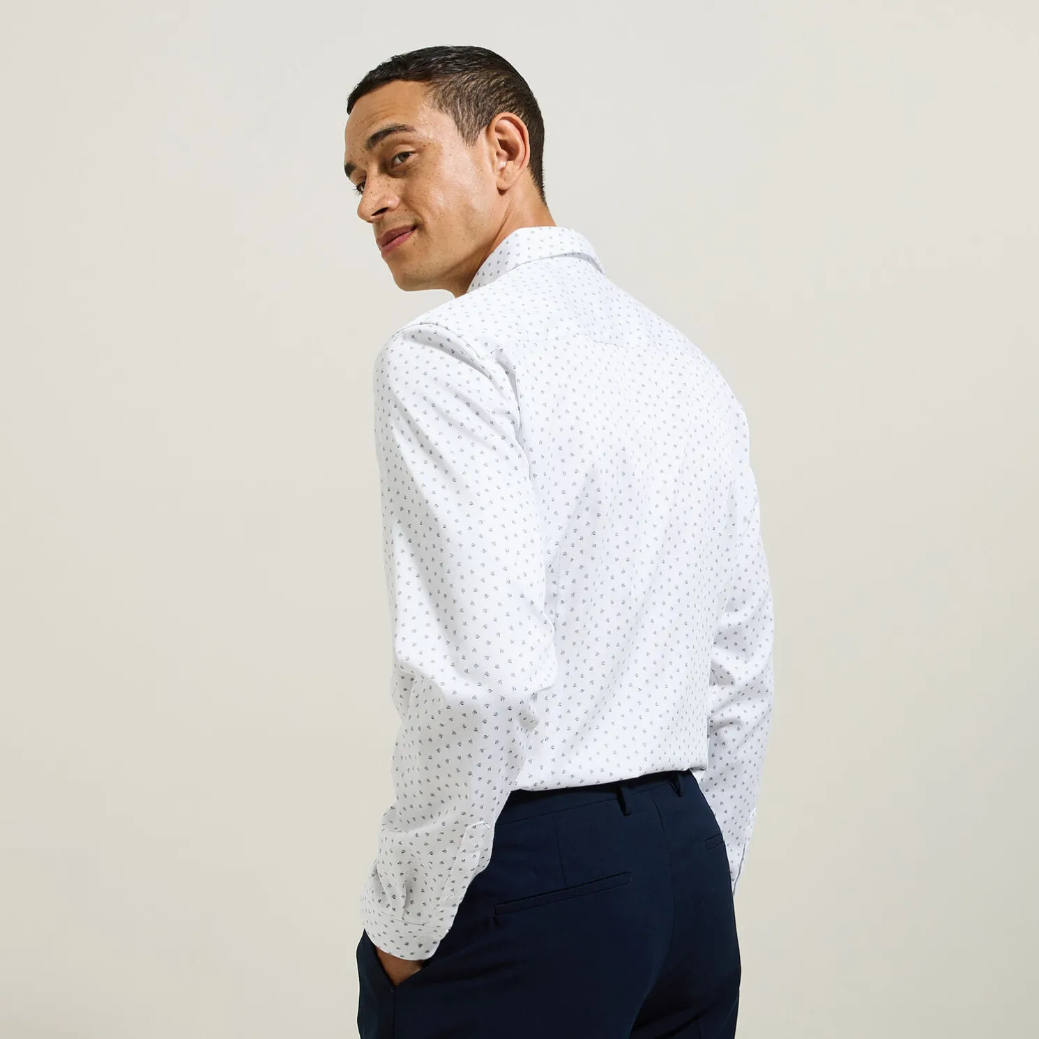 Katoenen hemd met geometrische print