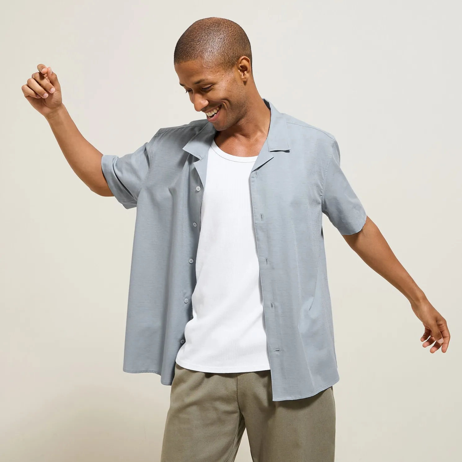 Katoenen hemdje in textuurstof