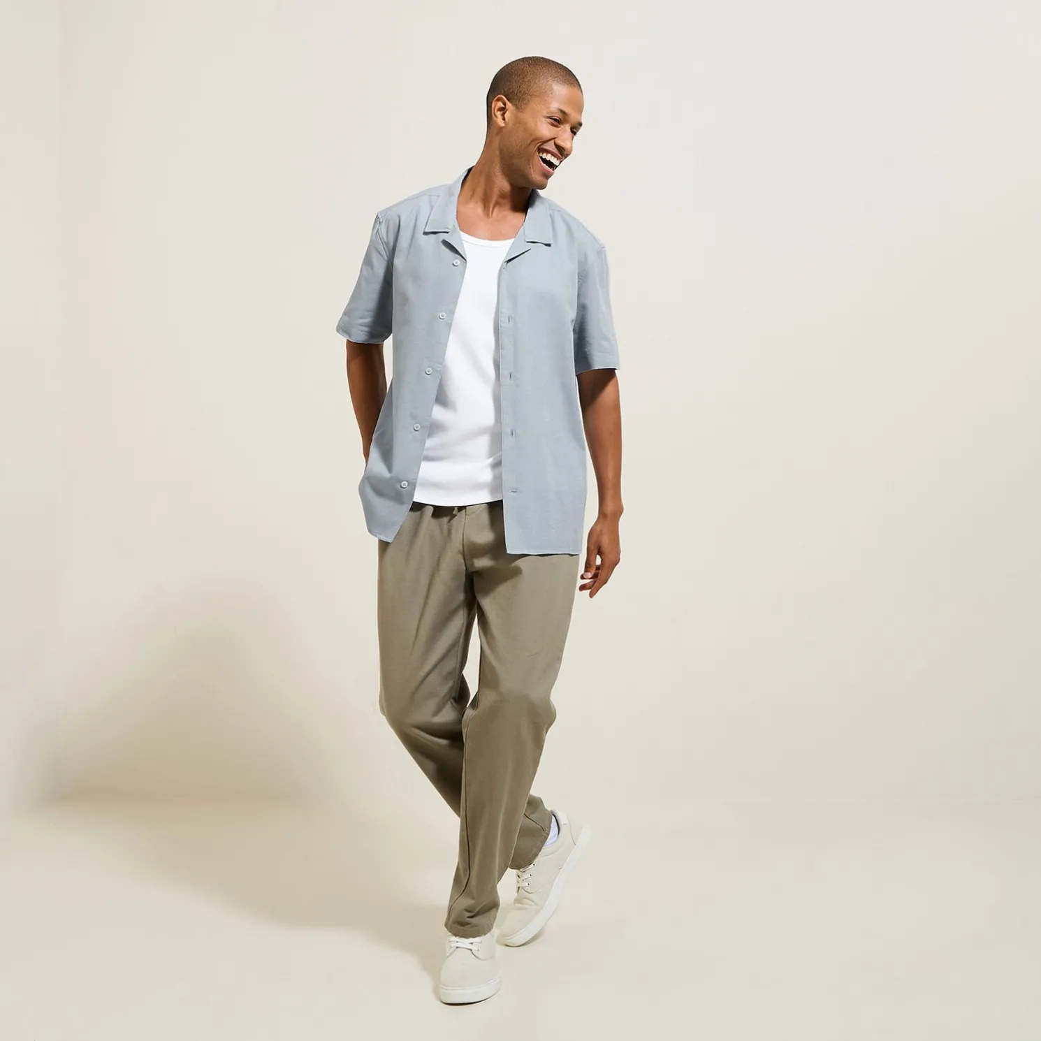 Katoenen hemdje in textuurstof