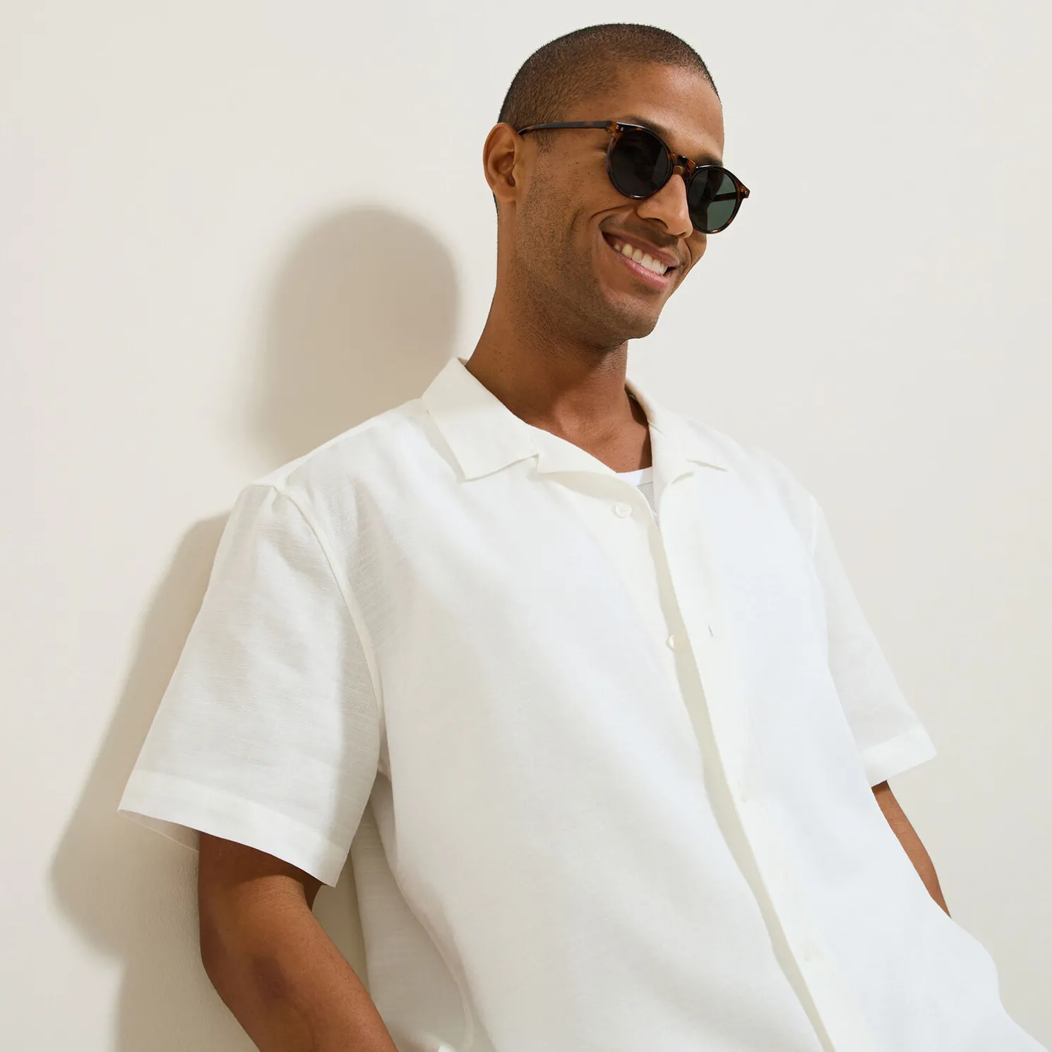 Katoenen hemdje in textuurstof