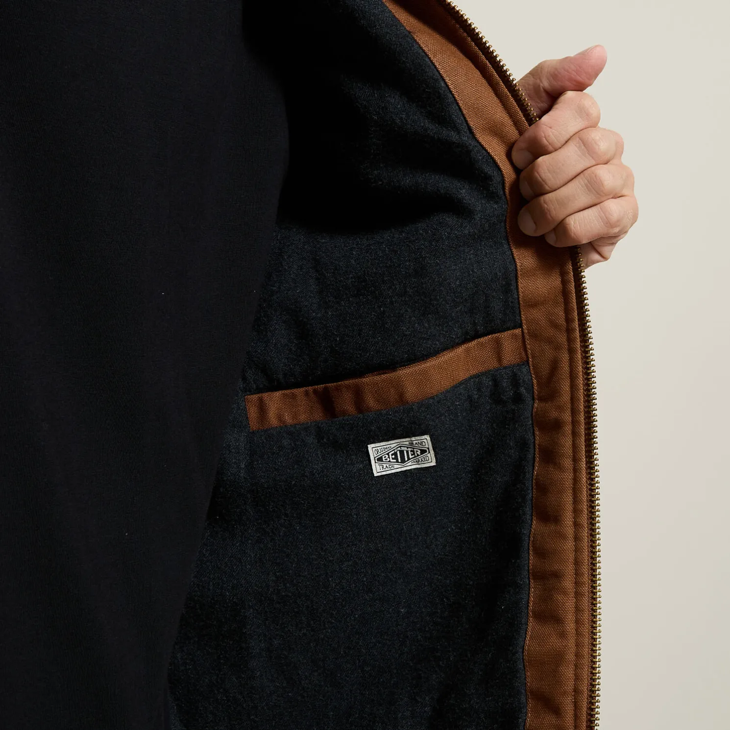 Katoenen jack met hemdskraag