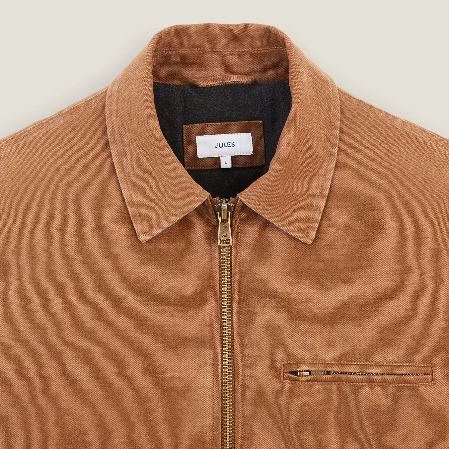 Katoenen jack met hemdskraag