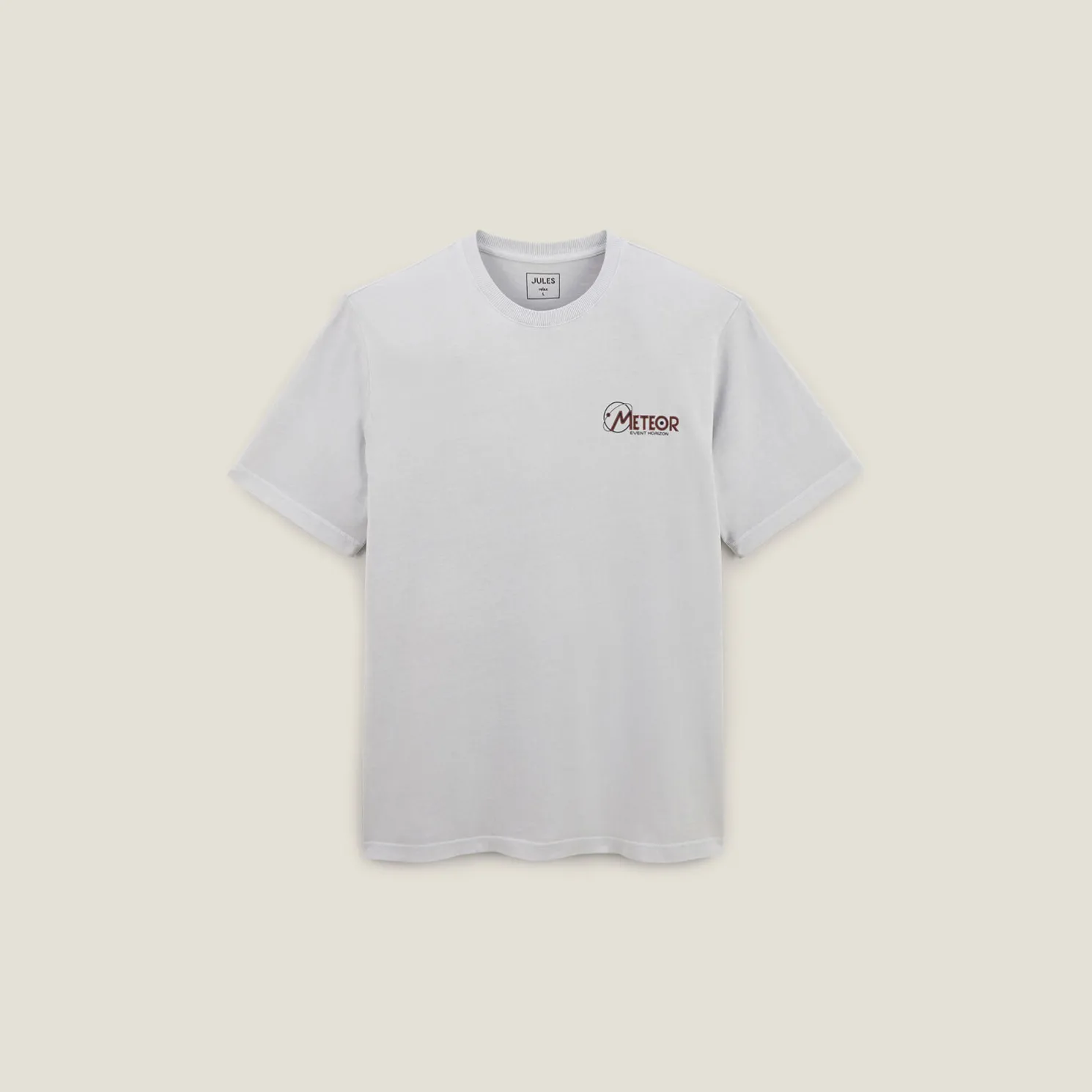 Katoenen T-shirt met ronde hals en print op de bor