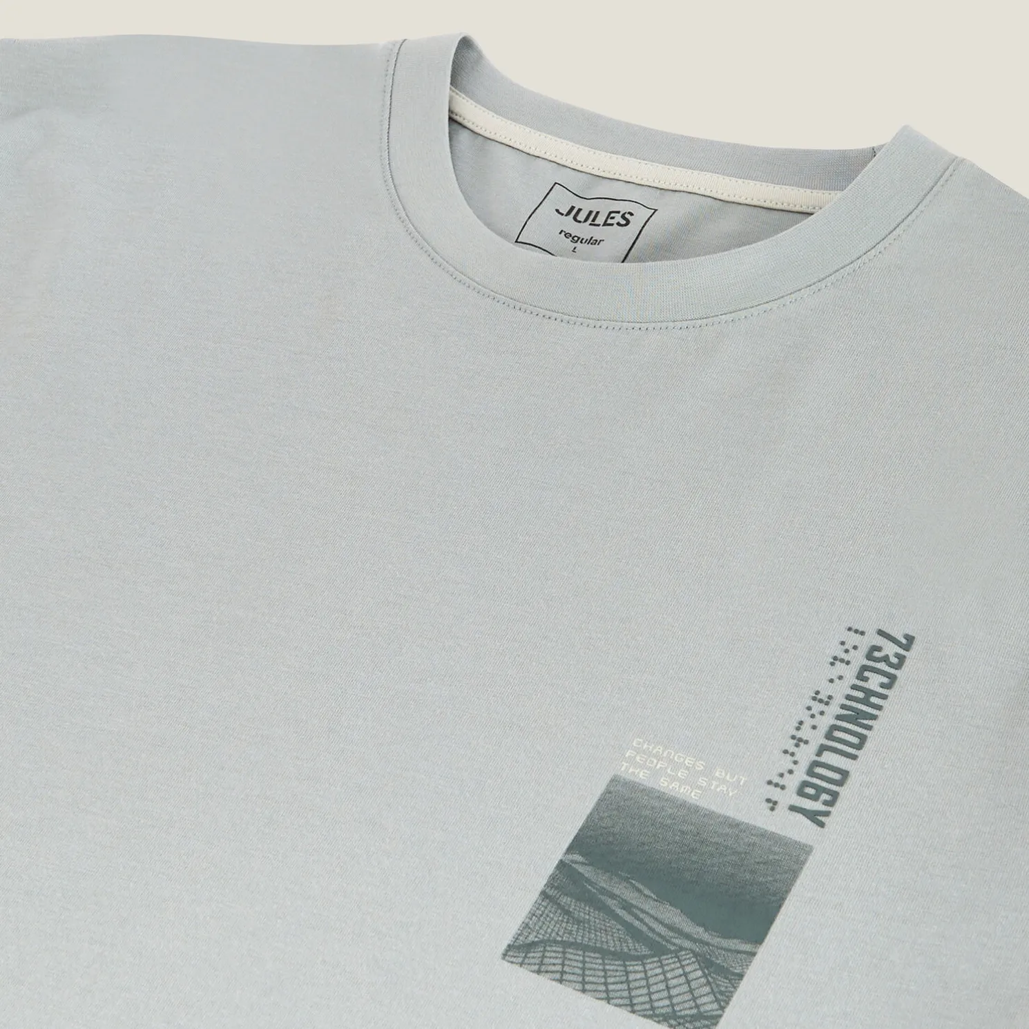 Katoenen T-shirt met ronde hals en print