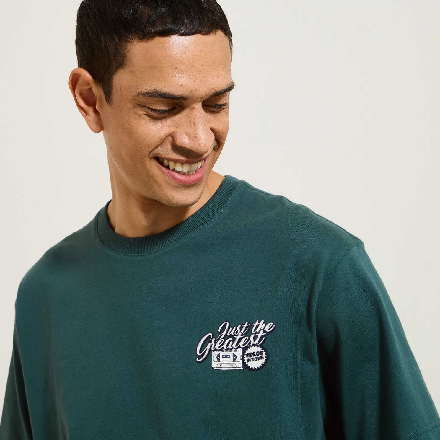 Katoenen T-shirt met ronde hals en print