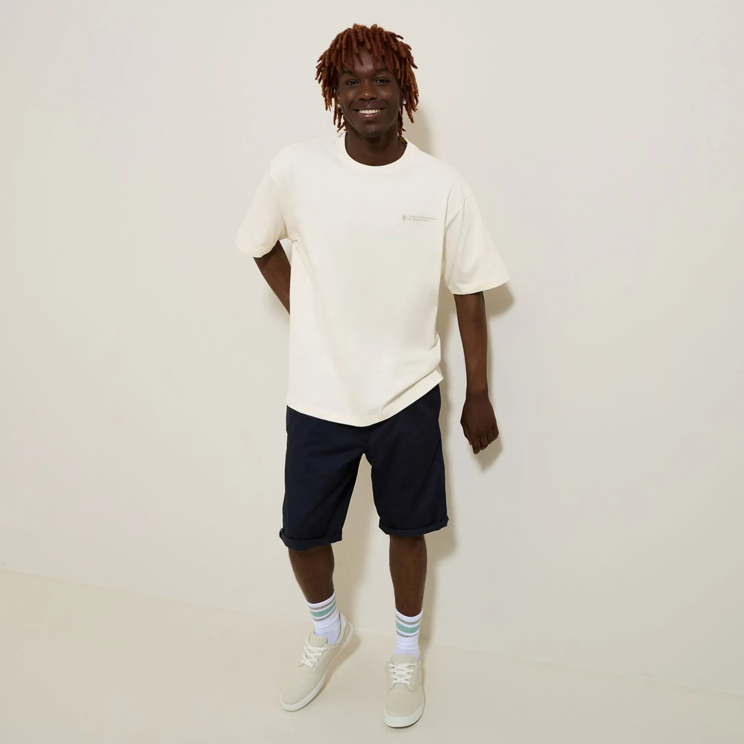 Katoenen T-shirt met ronde hals en print