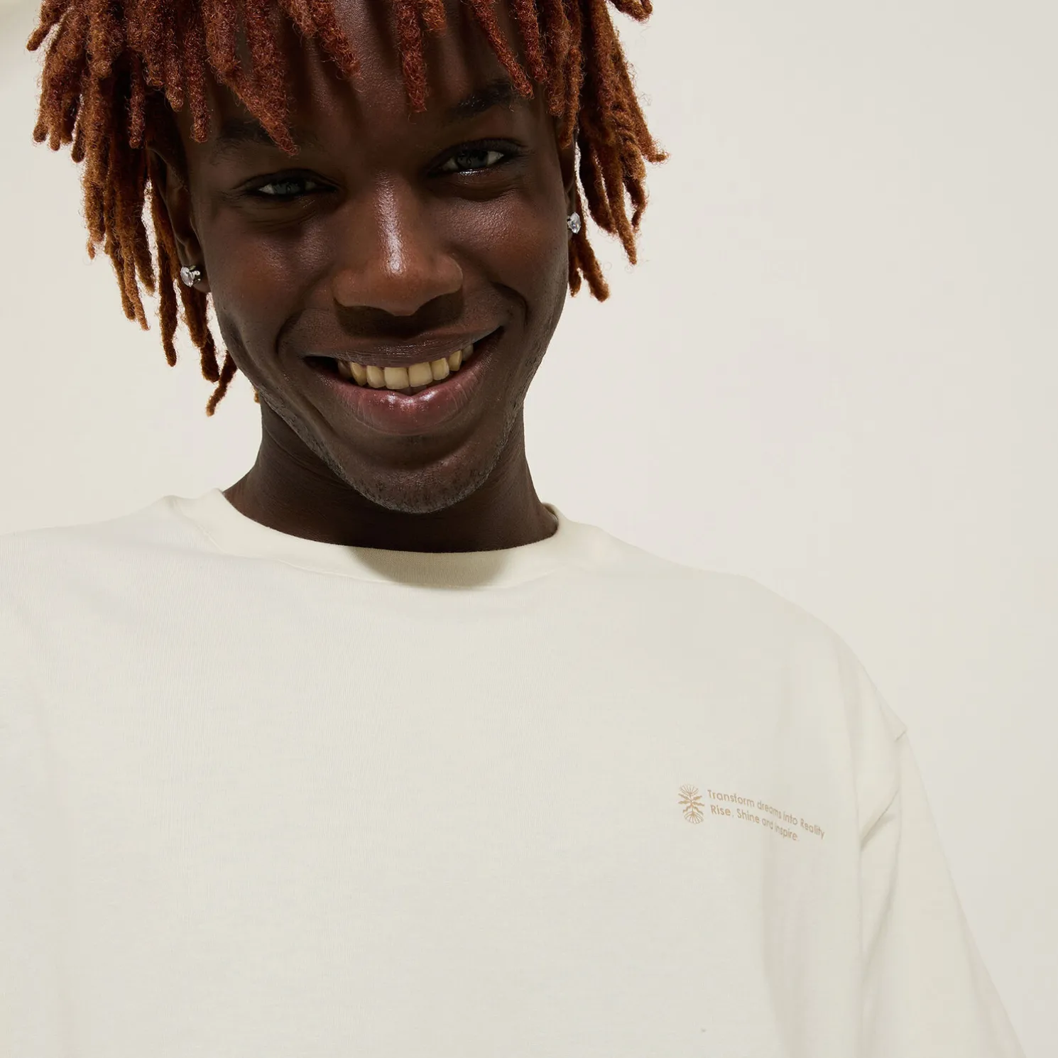 Katoenen T-shirt met ronde hals en print