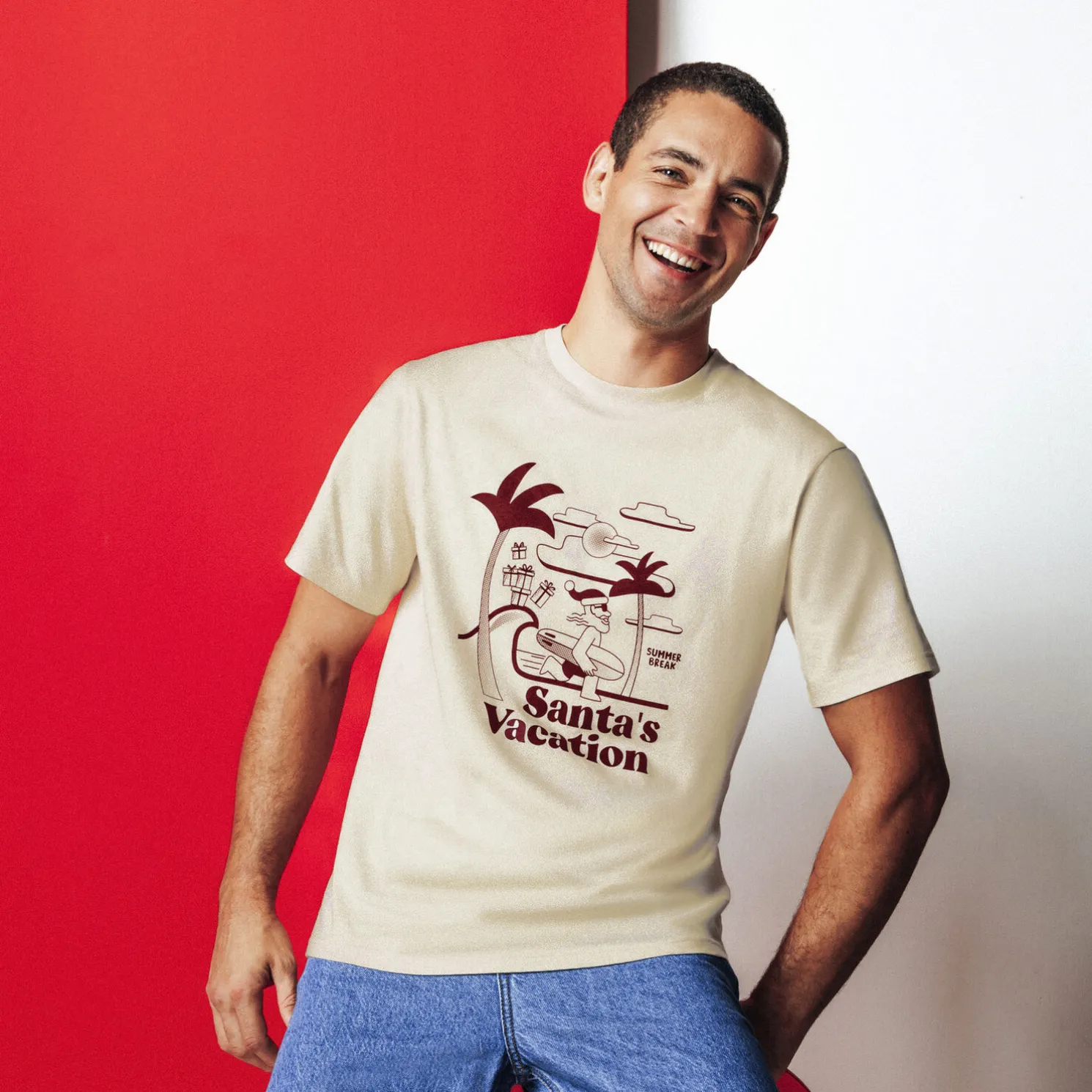 Kerst-T-shirt met ronde hals