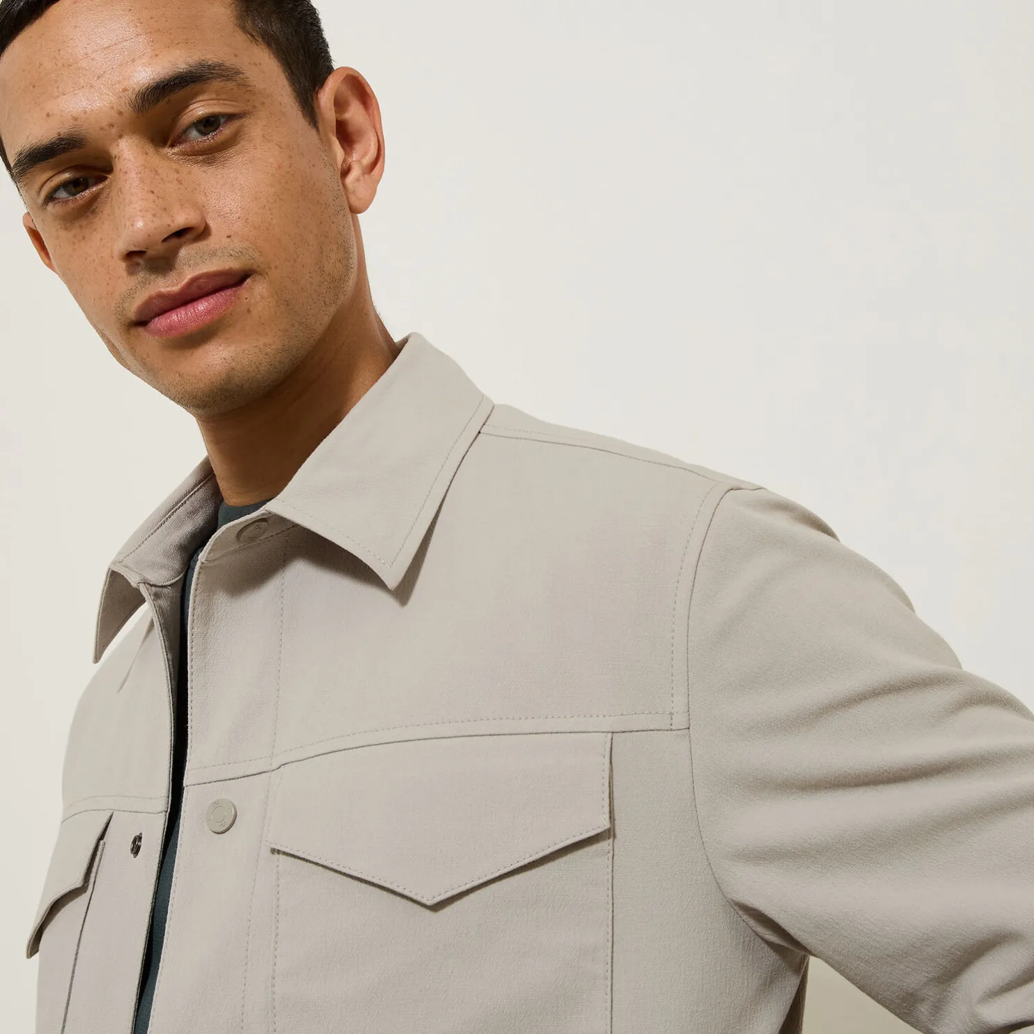 Kort jack met hemdskraag