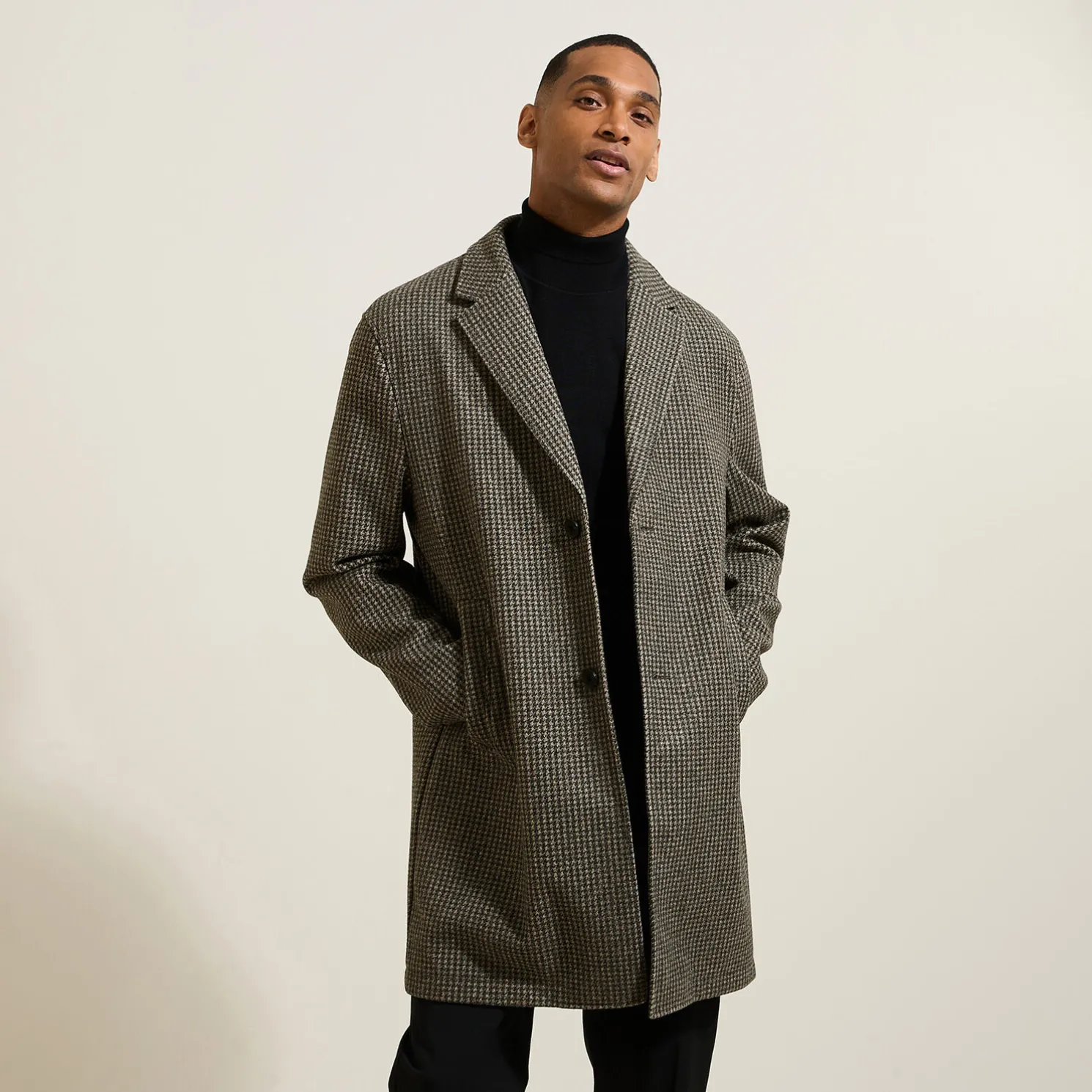 Lange wintermantel met reverskraag