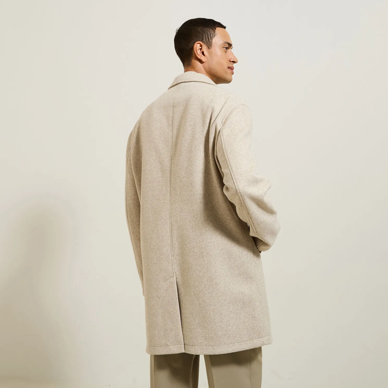 Lange wintermantel met reverskraag