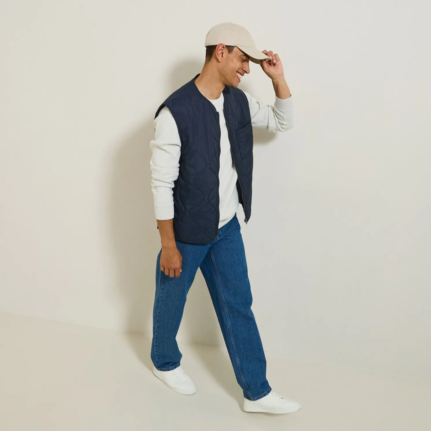 Licht, gewatteerd donsjack zonder mouwen