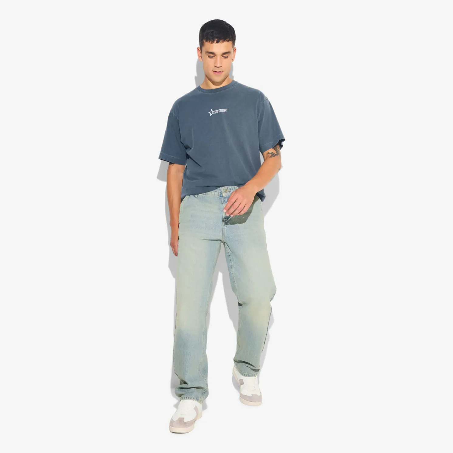 Loose fit jeans in 100% katoen