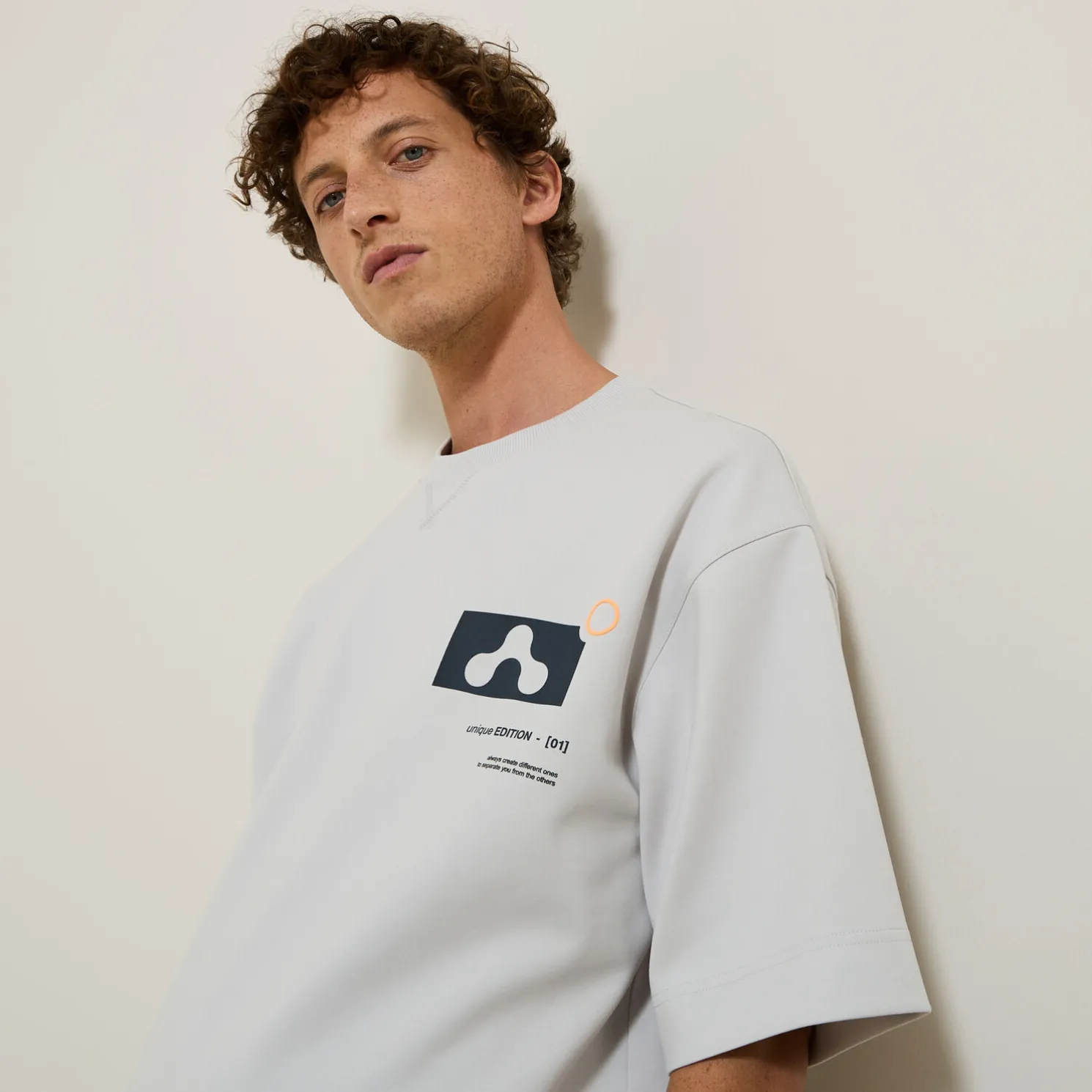 Oversized t-shirt met ronde hals en print