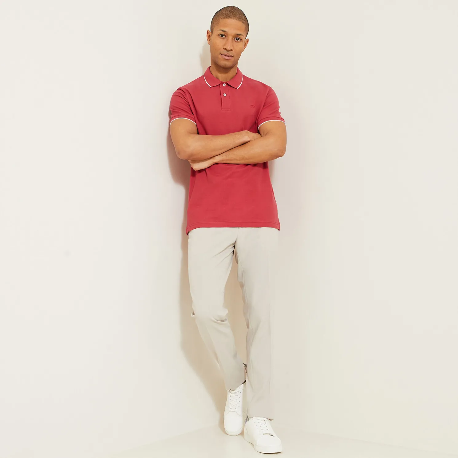 Polo in piquékatoen met korte mouwen