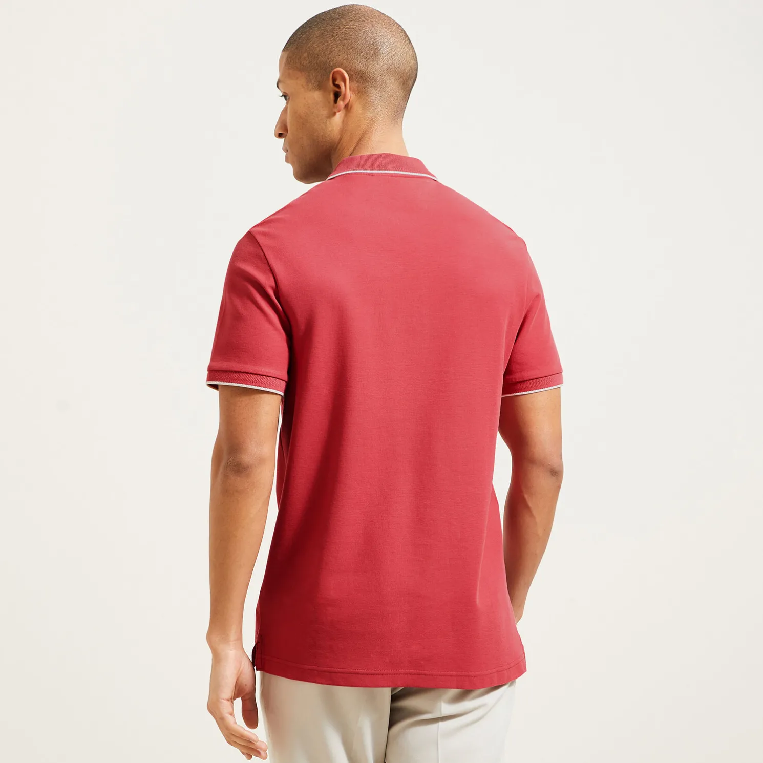 Polo in piquékatoen met korte mouwen