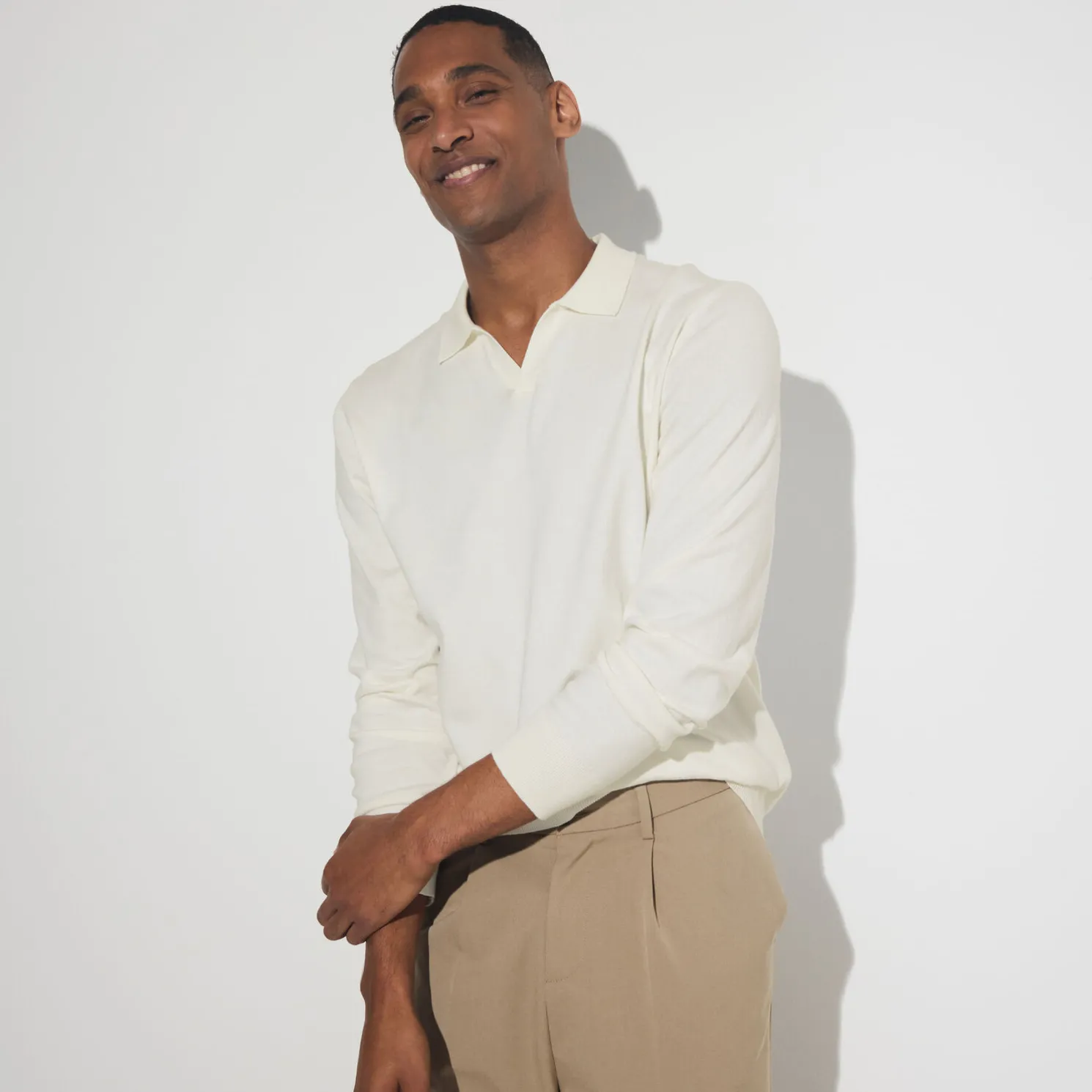 Polo in tricot met resortkraag