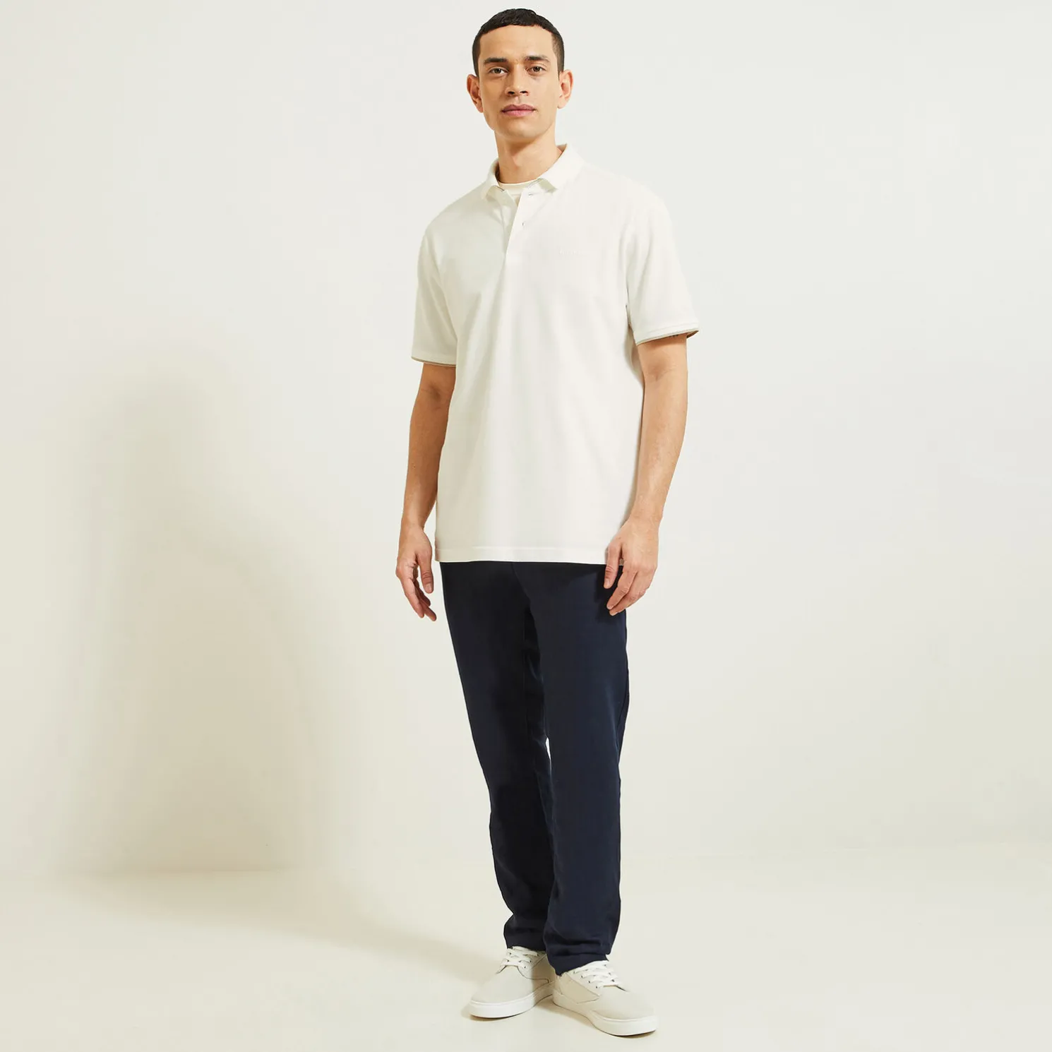 Polo met korte mouwen en borstprint