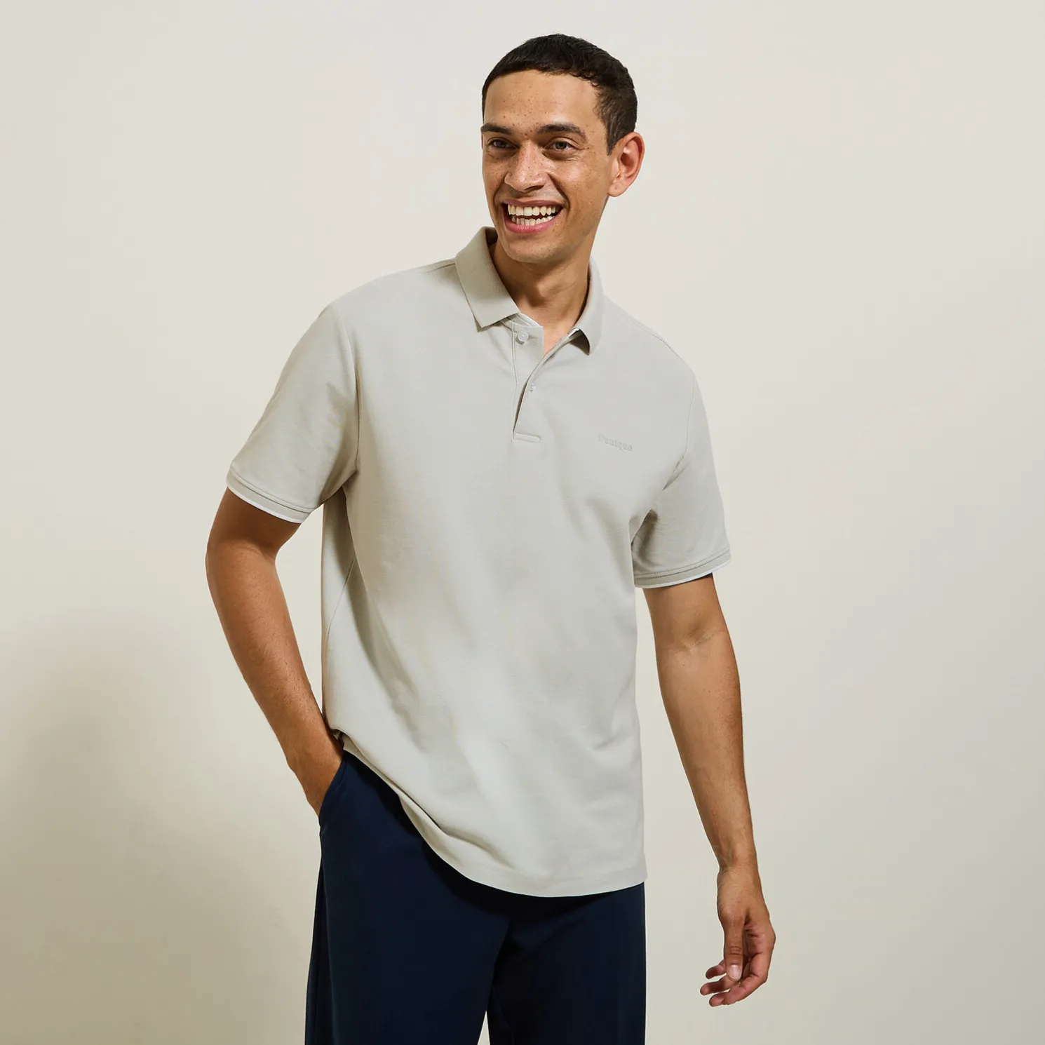 Polo met korte mouwen en borstprint