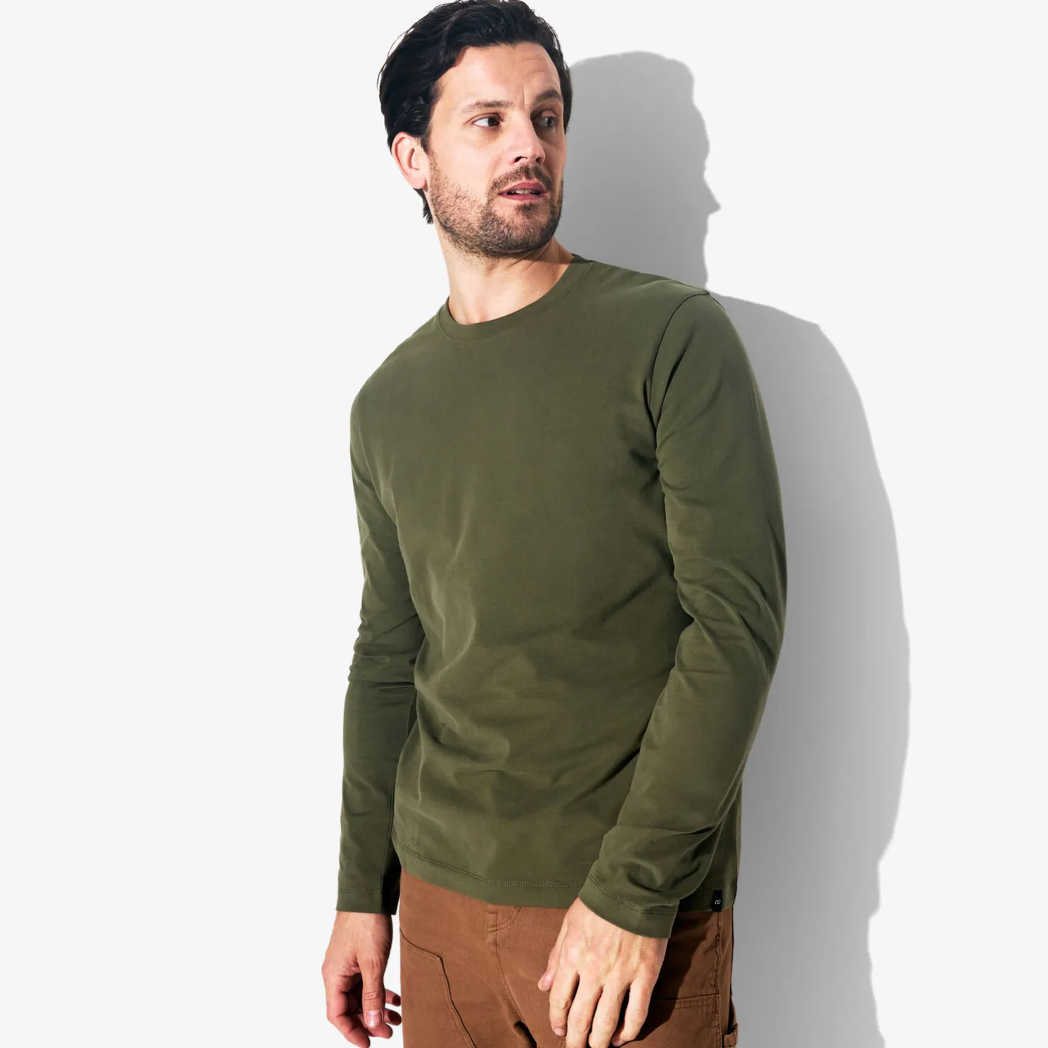 Slim basic T-shirt met ronde hals